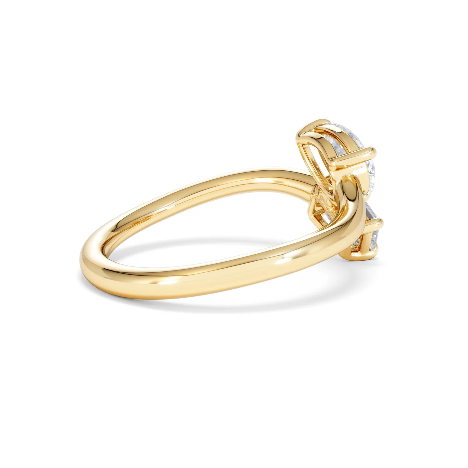 Toi et Moi Emerald and Pear Cut Lab Diamond Ring 1.00ct F/VS in 9K Gold - Image 35