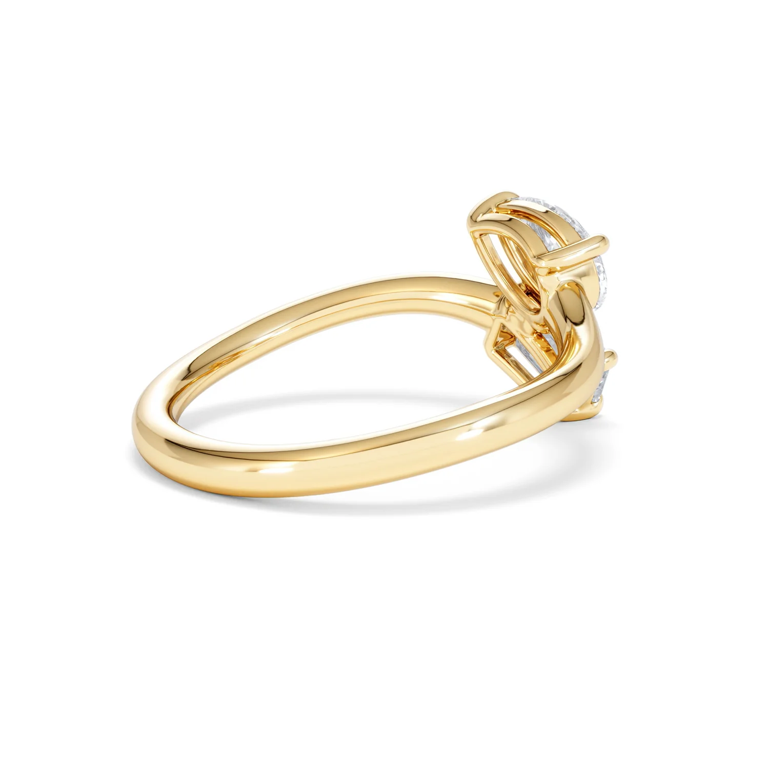 Toi et Moi Emerald and Pear Cut Lab Diamond Ring 1.00ct F/VS in 9K Gold - Image 37