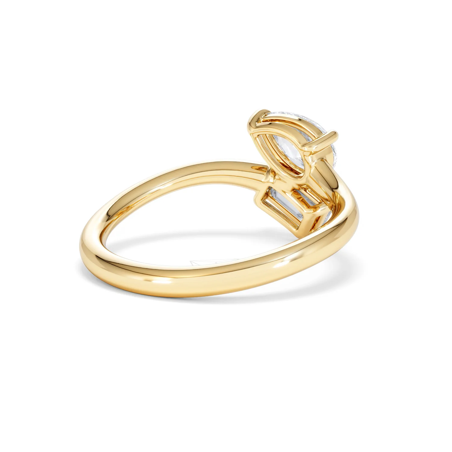 Toi et Moi Emerald and Pear Cut Lab Diamond Ring 1.00ct F/VS in 9K Gold - Image 41