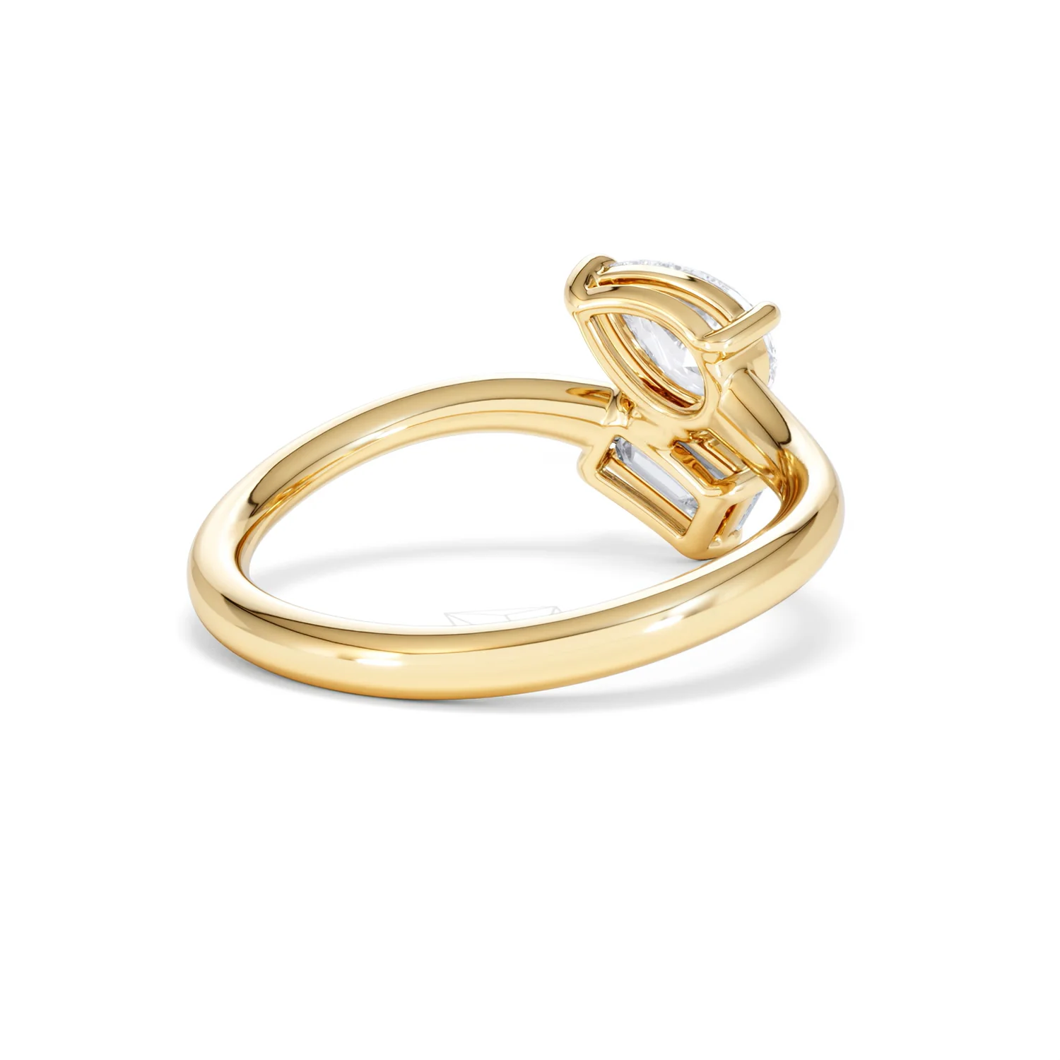 Toi et Moi Emerald and Pear Cut Lab Diamond Ring 1.00ct F/VS in 9K Gold - Image 42
