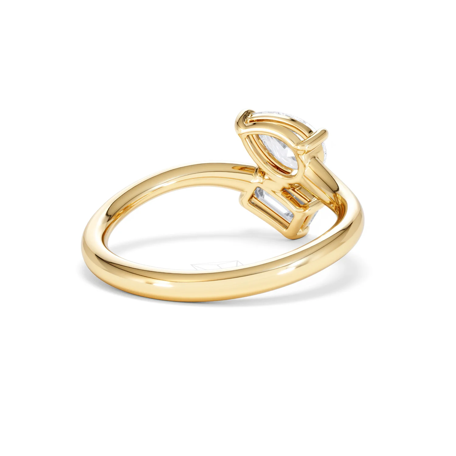 Toi et Moi Emerald and Pear Cut Lab Diamond Ring 1.00ct F/VS in 9K Gold - Image 43