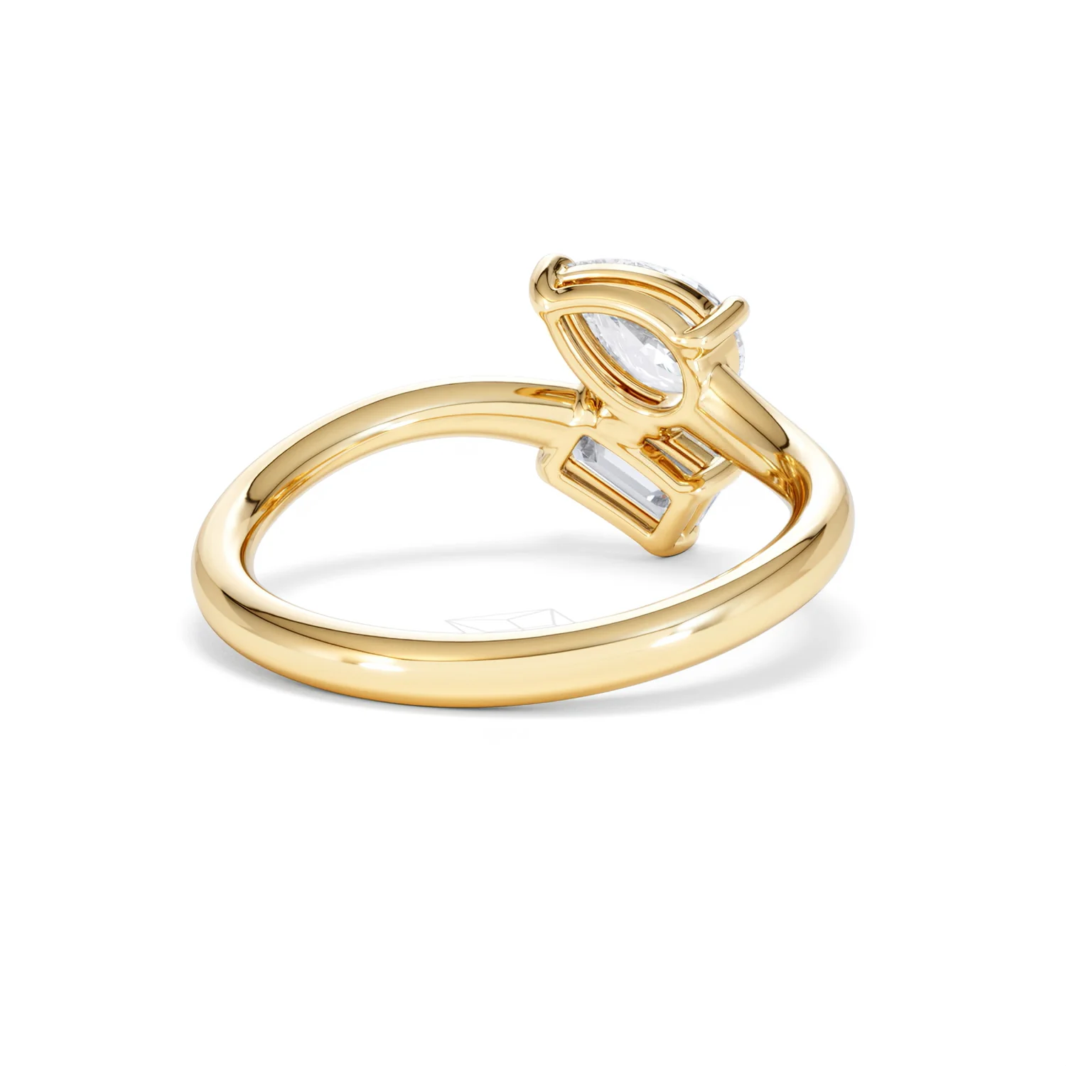 Toi et Moi Emerald and Pear Cut Lab Diamond Ring 1.00ct F/VS in 9K Gold - Image 44