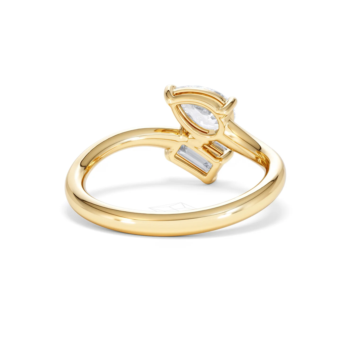 Toi et Moi Emerald and Pear Cut Lab Diamond Ring 1.00ct F/VS in 9K Gold - Image 46