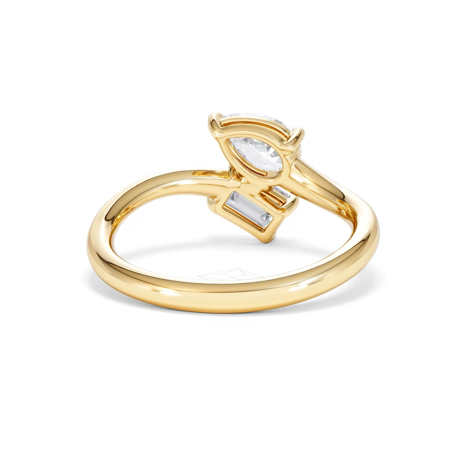 Toi et Moi Emerald and Pear Cut Lab Diamond Ring 1.00ct F/VS in 9K Gold - Image 47