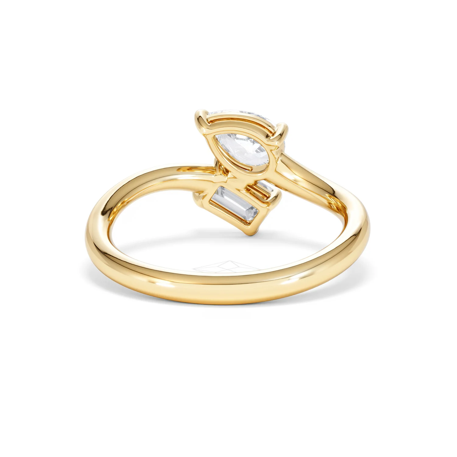 Toi et Moi Emerald and Pear Cut Lab Diamond Ring 1.00ct F/VS in 9K Gold - Image 48