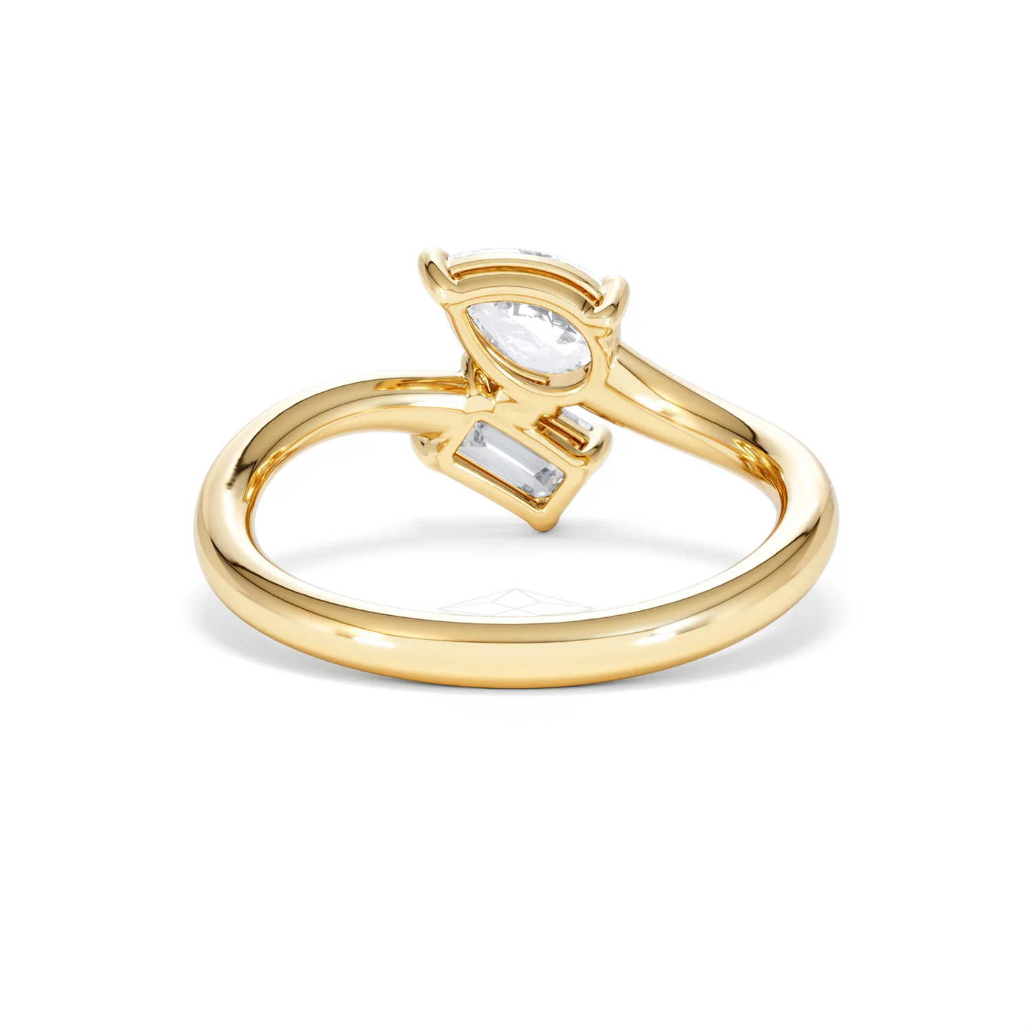 Toi et Moi Emerald and Pear Cut Lab Diamond Ring 1.00ct F/VS in 9K Gold - Image 49