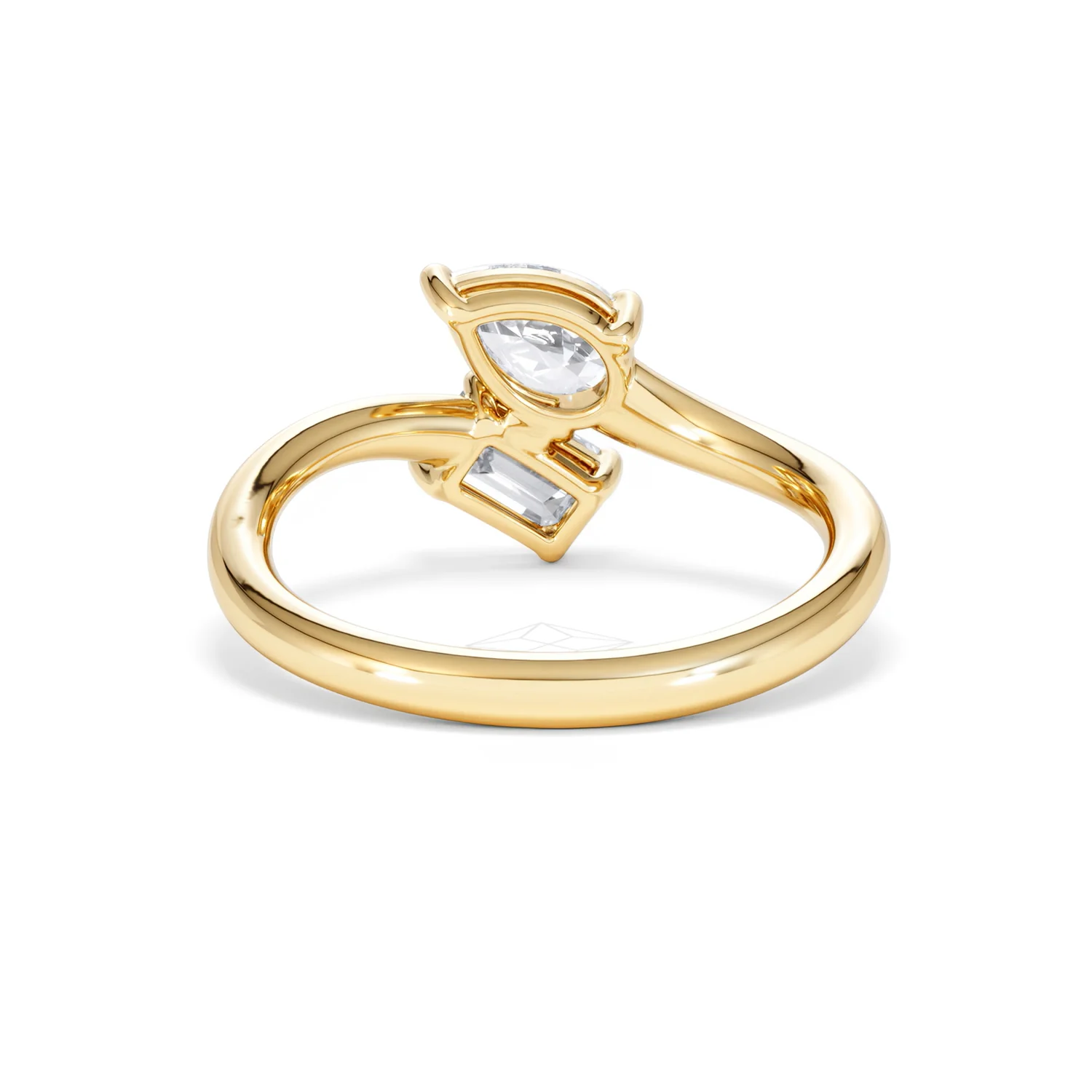 Toi et Moi Emerald and Pear Cut Lab Diamond Ring 1.00ct F/VS in 9K Gold - Image 50