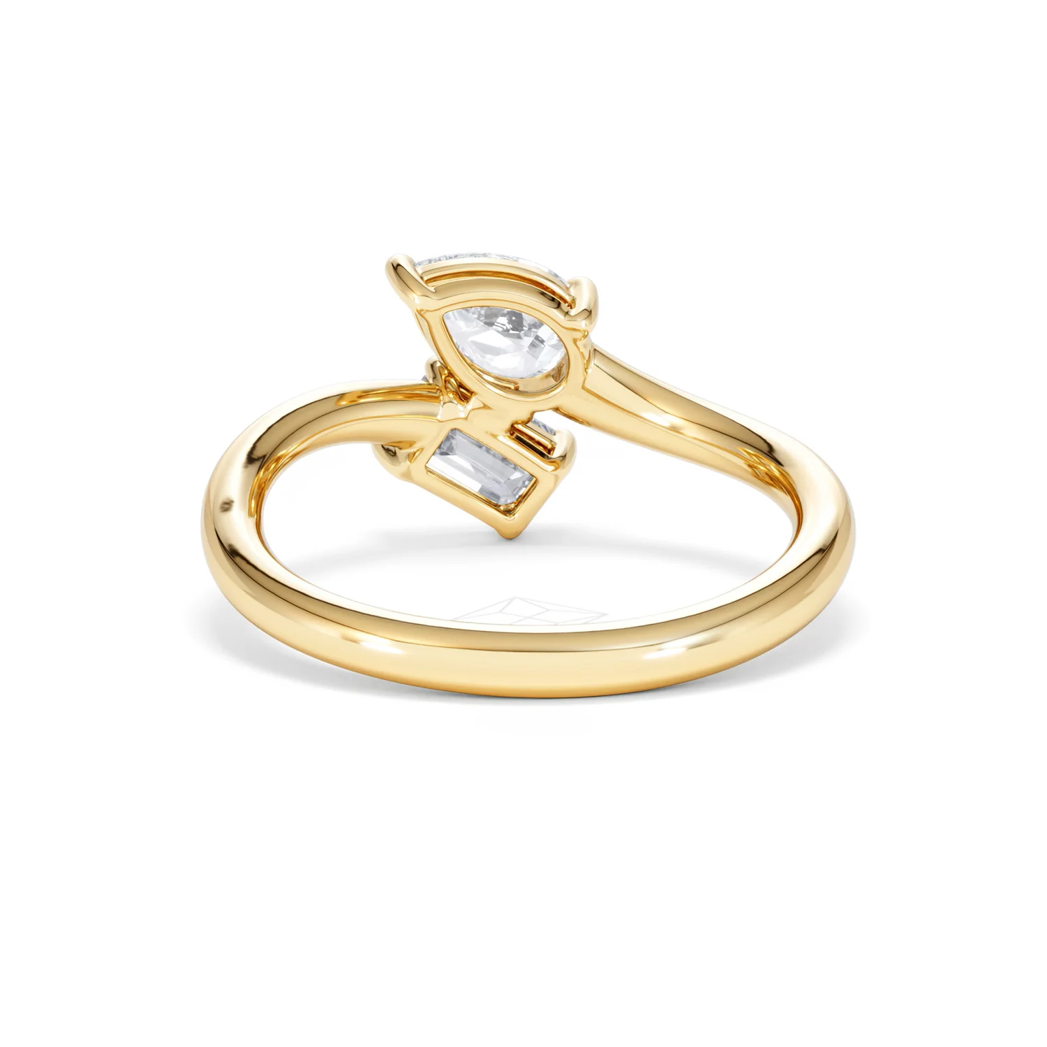 Toi et Moi Emerald and Pear Cut Lab Diamond Ring 1.00ct F/VS in 9K Gold - Image 51