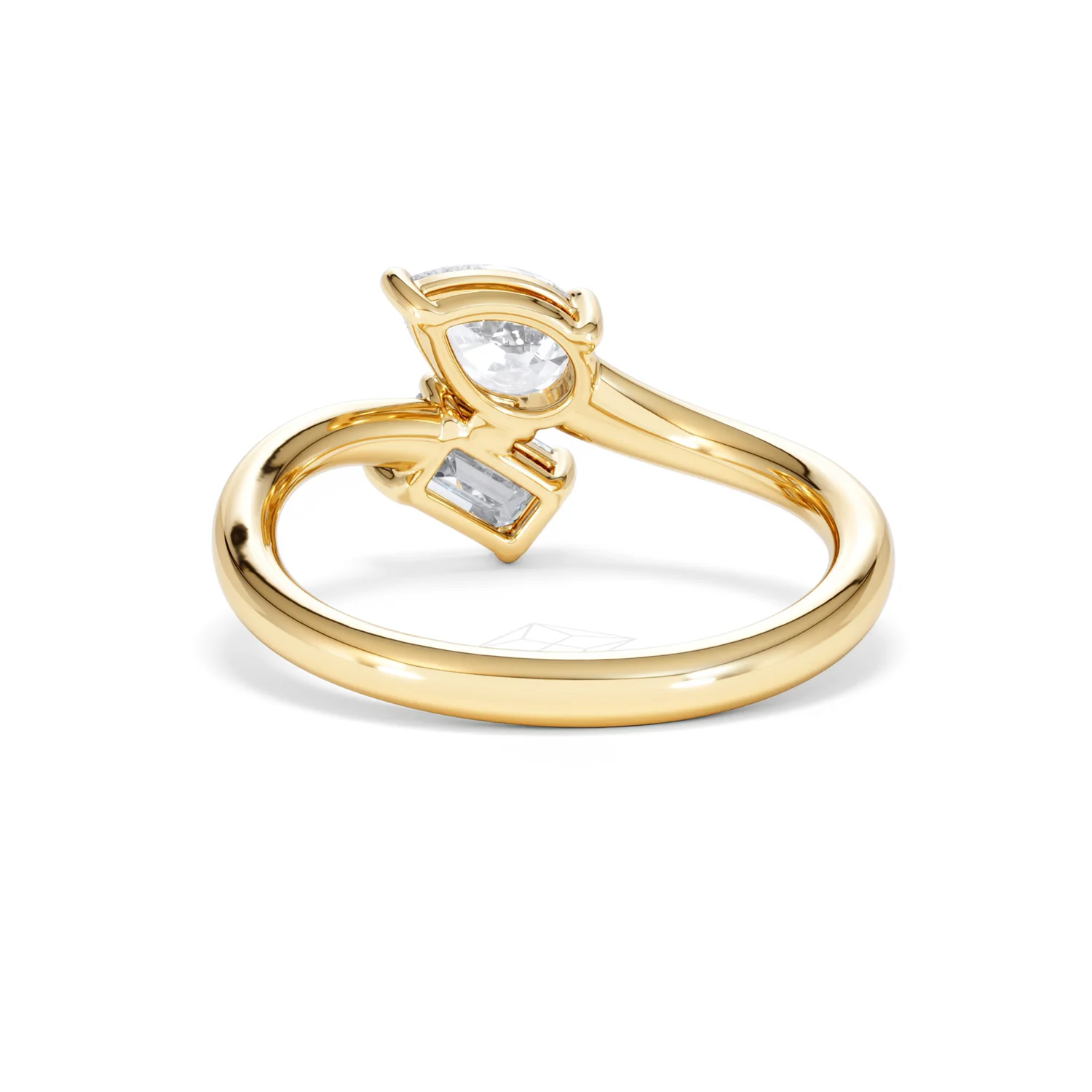 Toi et Moi Emerald and Pear Cut Lab Diamond Ring 1.00ct F/VS in 9K Gold - Image 52