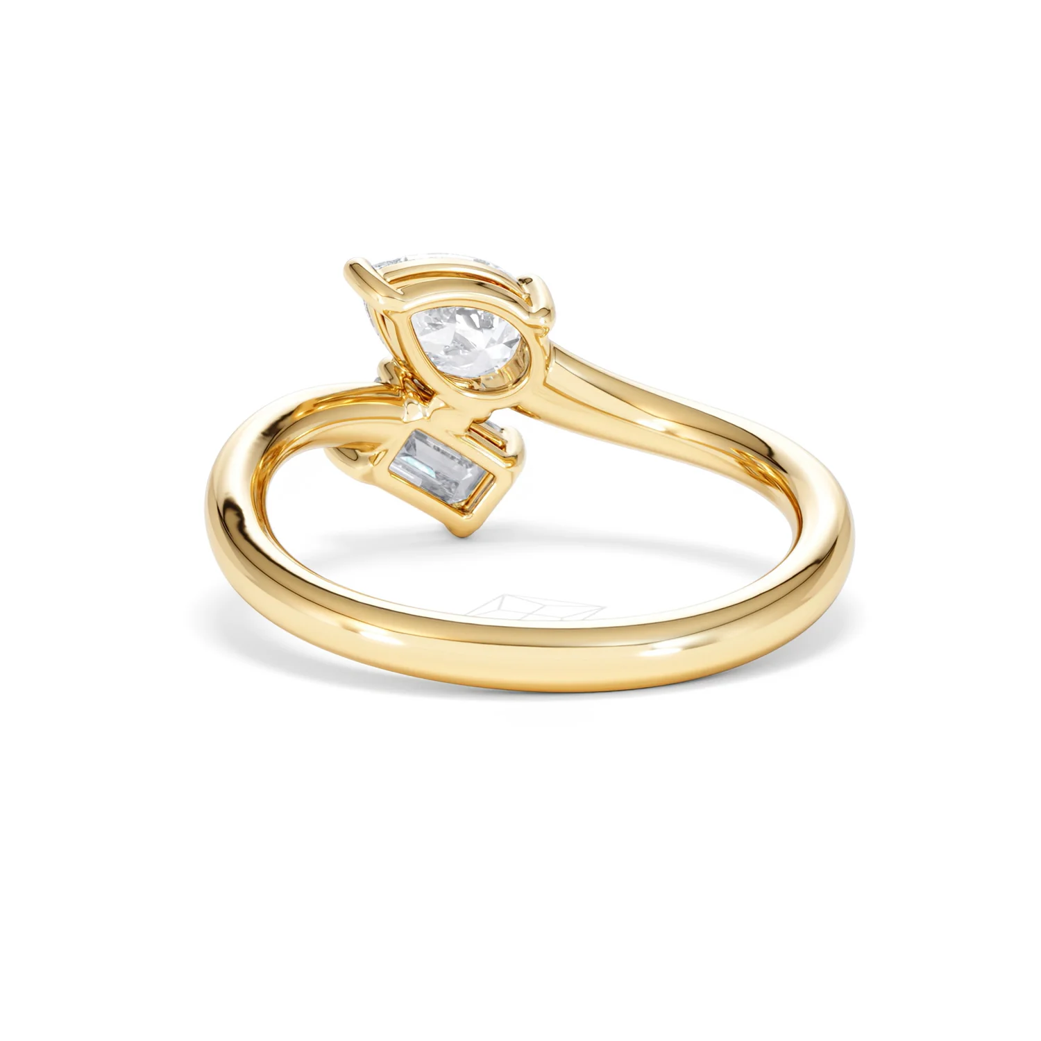 Toi et Moi Emerald and Pear Cut Lab Diamond Ring 1.00ct F/VS in 9K Gold - Image 53