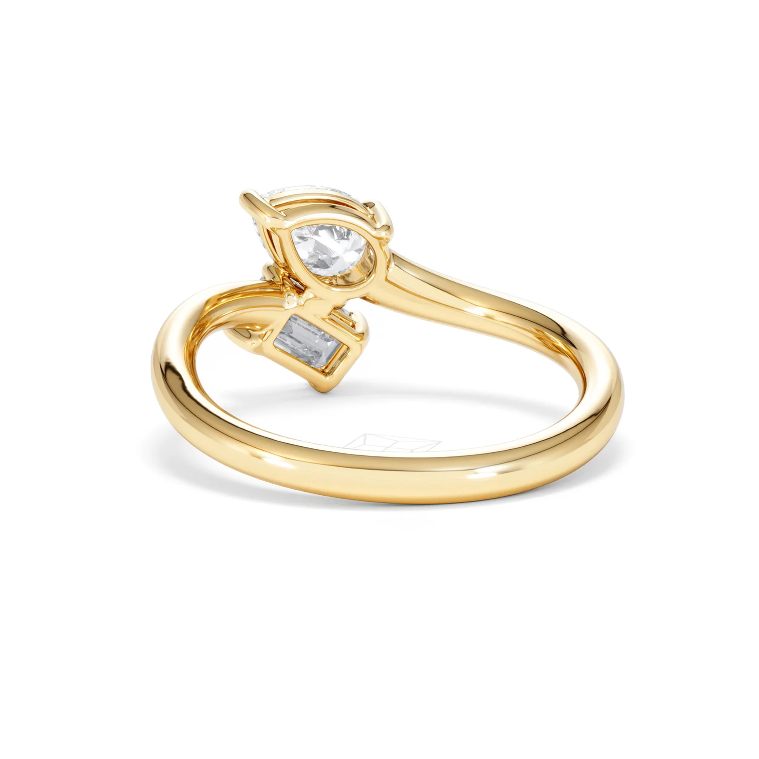 Toi et Moi Emerald and Pear Cut Lab Diamond Ring 1.00ct F/VS in 9K Gold - Image 54