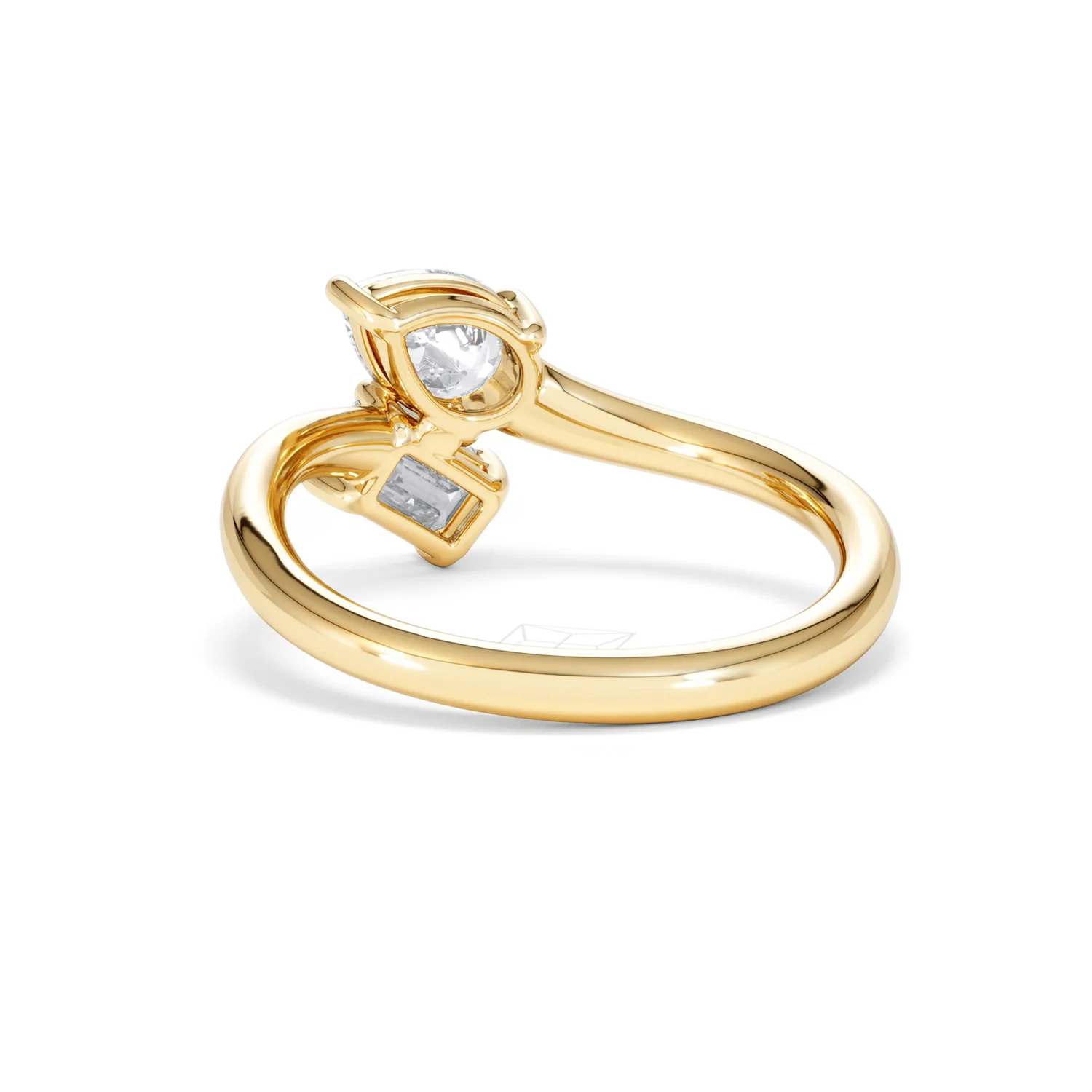 Toi et Moi Emerald and Pear Cut Lab Diamond Ring 1.00ct F/VS in 9K Gold - Image 55