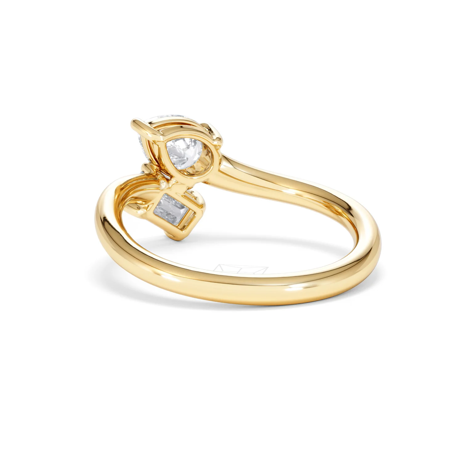 Toi et Moi Emerald and Pear Cut Lab Diamond Ring 1.00ct F/VS in 9K Gold - Image 56