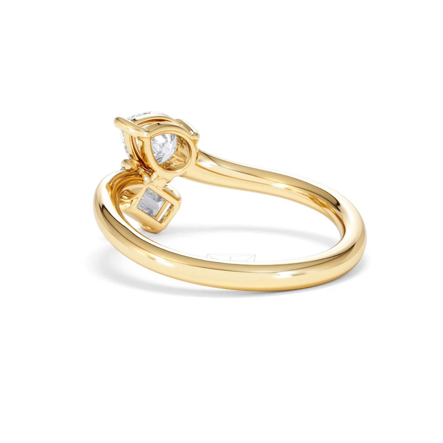 Toi et Moi Emerald and Pear Cut Lab Diamond Ring 1.00ct F/VS in 9K Gold - Image 58