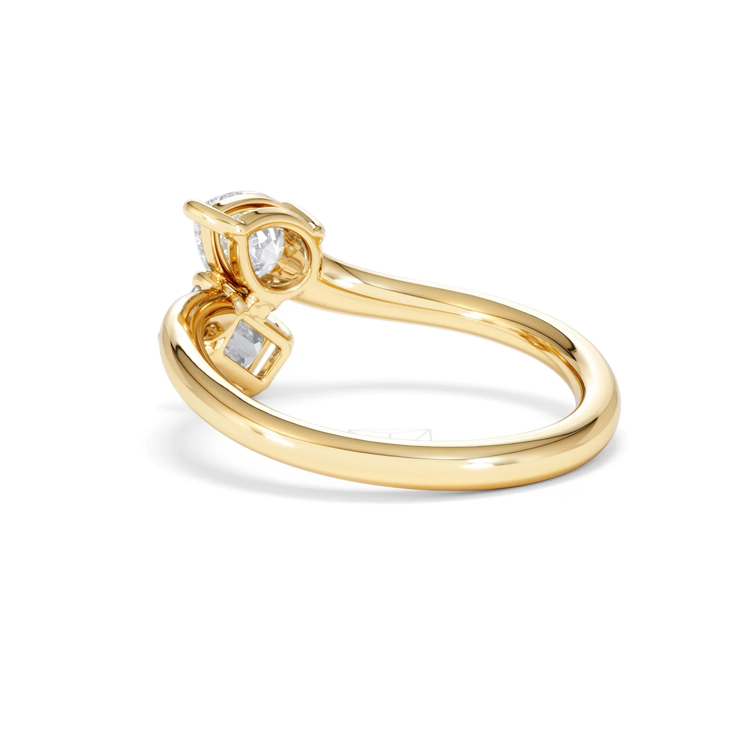Toi et Moi Emerald and Pear Cut Lab Diamond Ring 1.00ct F/VS in 9K Gold - Image 59