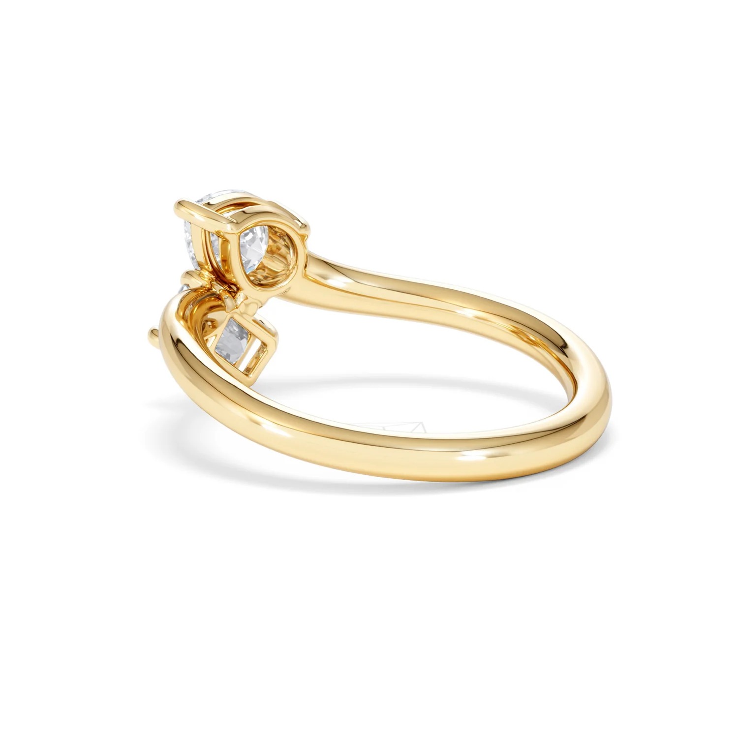 Toi et Moi Emerald and Pear Cut Lab Diamond Ring 1.00ct F/VS in 9K Gold - Image 60