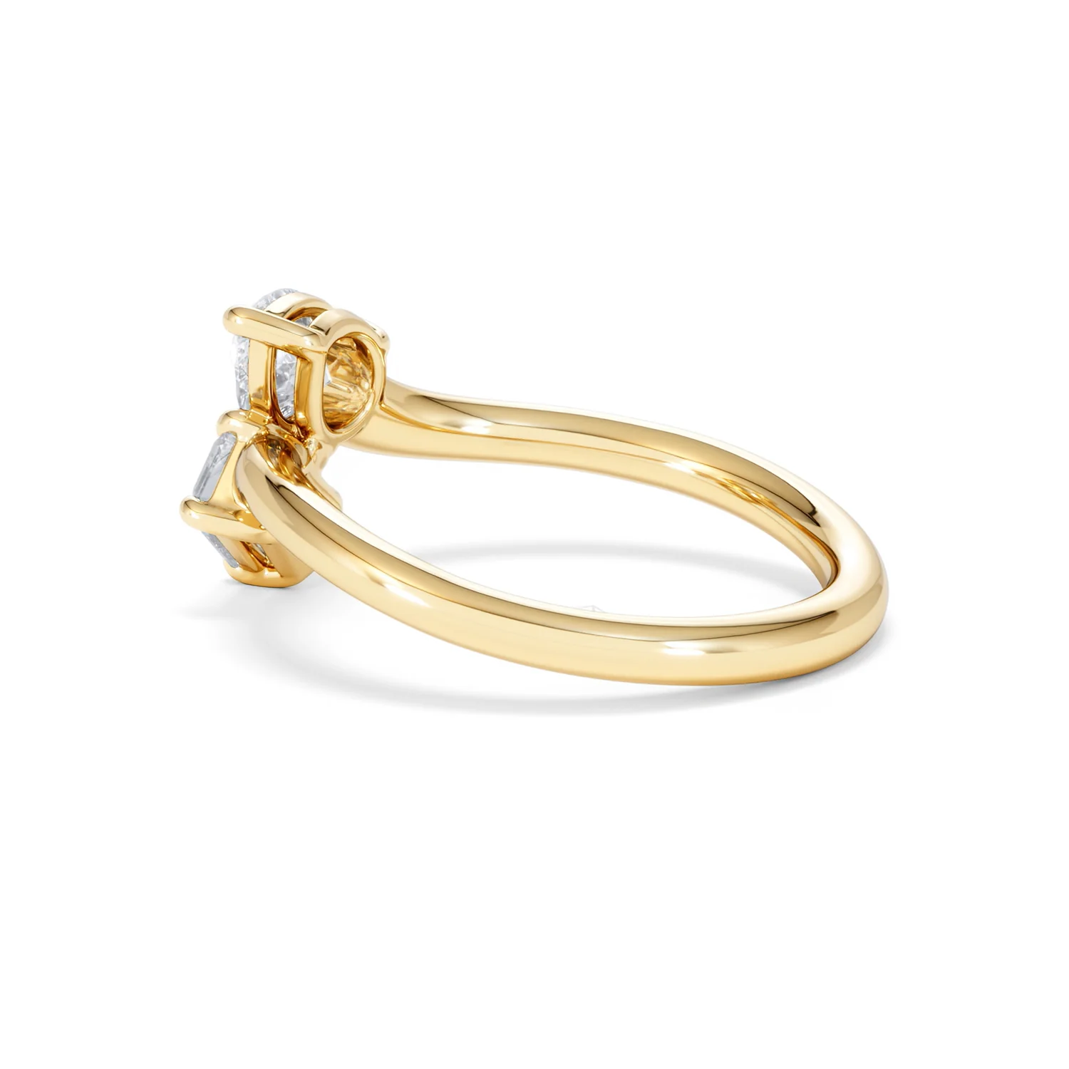 Toi et Moi Emerald and Pear Cut Lab Diamond Ring 1.00ct F/VS in 9K Gold - Image 64