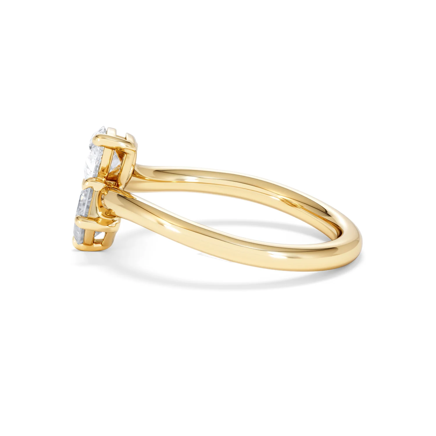 Toi et Moi Emerald and Pear Cut Lab Diamond Ring 1.00ct F/VS in 9K Gold - Image 69
