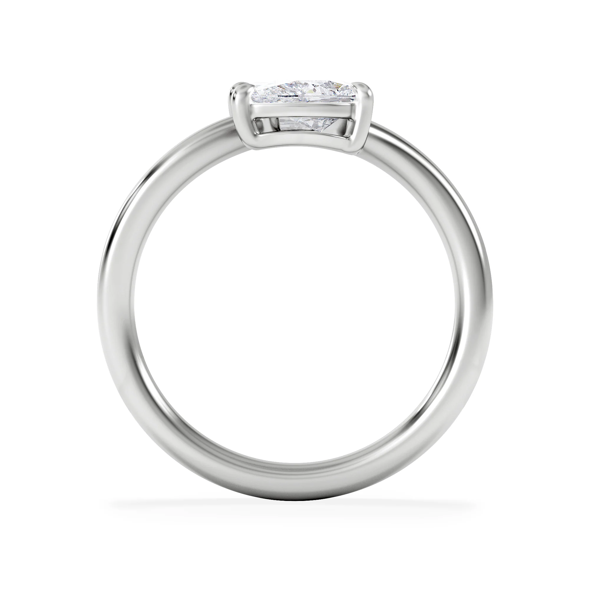 Toi et Moi Emerald and Pear Cut Lab Diamond Ring 1.00ct F/VS in 9K White Gold - Image 3