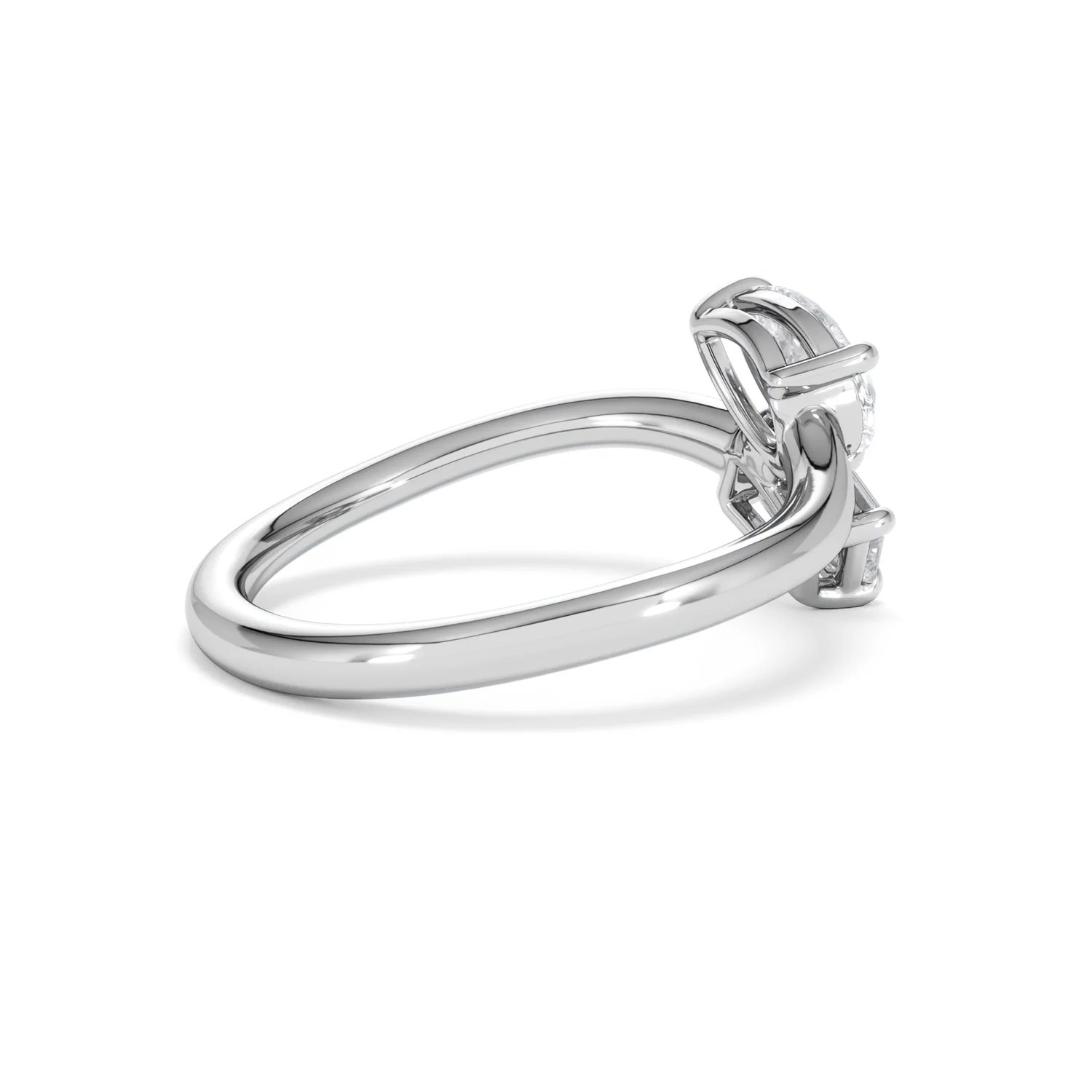 Toi et Moi Emerald and Pear Cut Lab Diamond Ring 1.00ct F/VS in 9K White Gold - Image 36