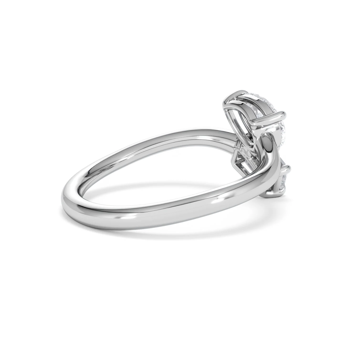 Toi et Moi Emerald and Pear Cut Lab Diamond Ring 1.00ct F/VS in 9K White Gold - Image 37