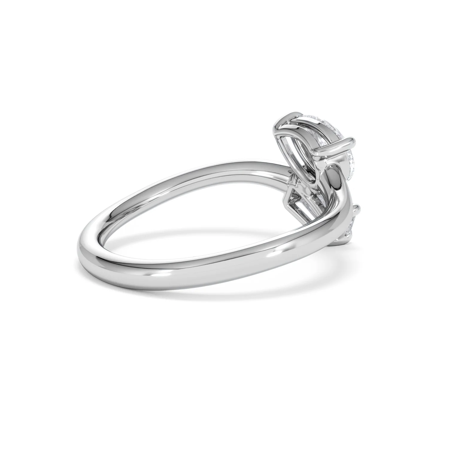 Toi et Moi Emerald and Pear Cut Lab Diamond Ring 1.00ct F/VS in 9K White Gold - Image 38