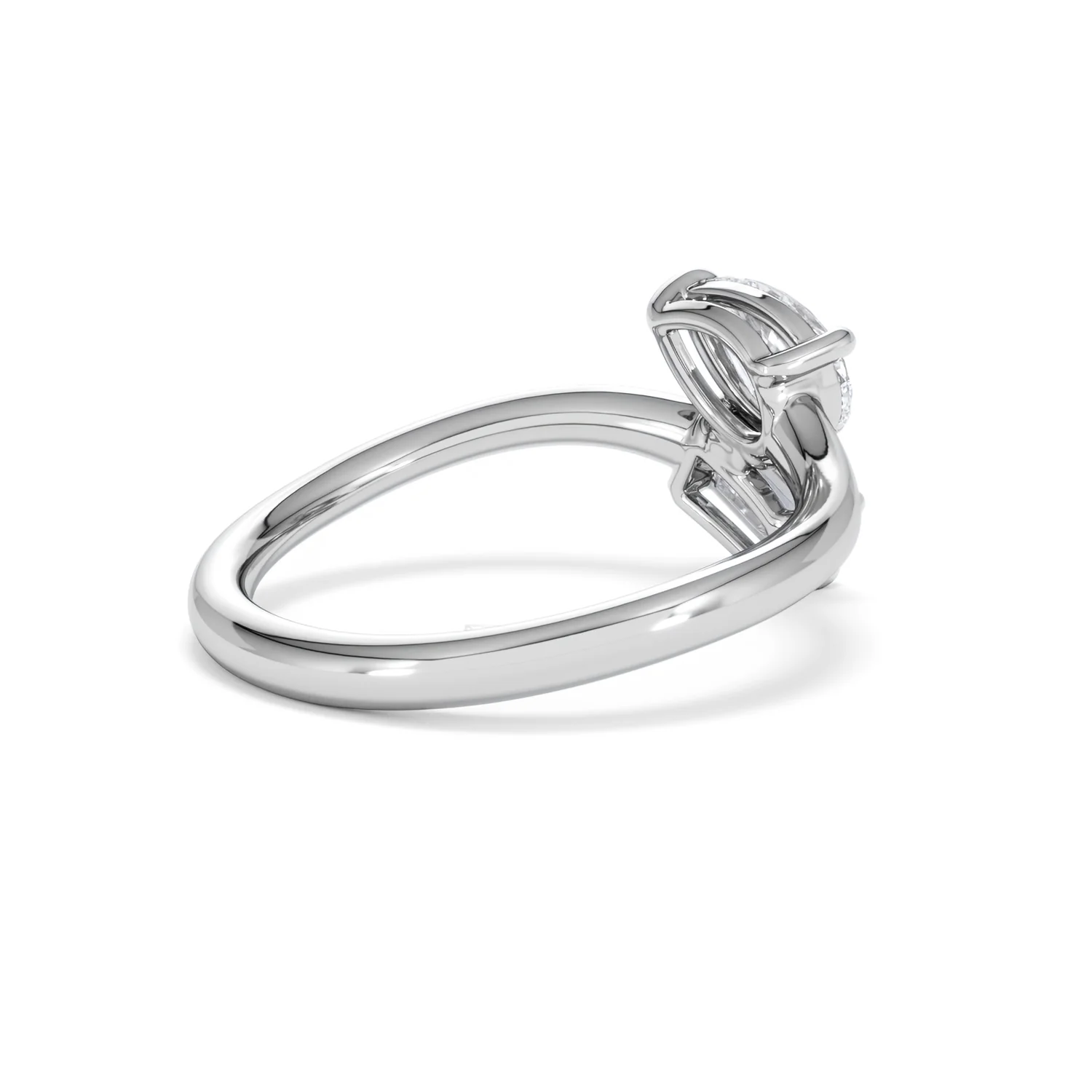Toi et Moi Emerald and Pear Cut Lab Diamond Ring 1.00ct F/VS in 9K White Gold - Image 39