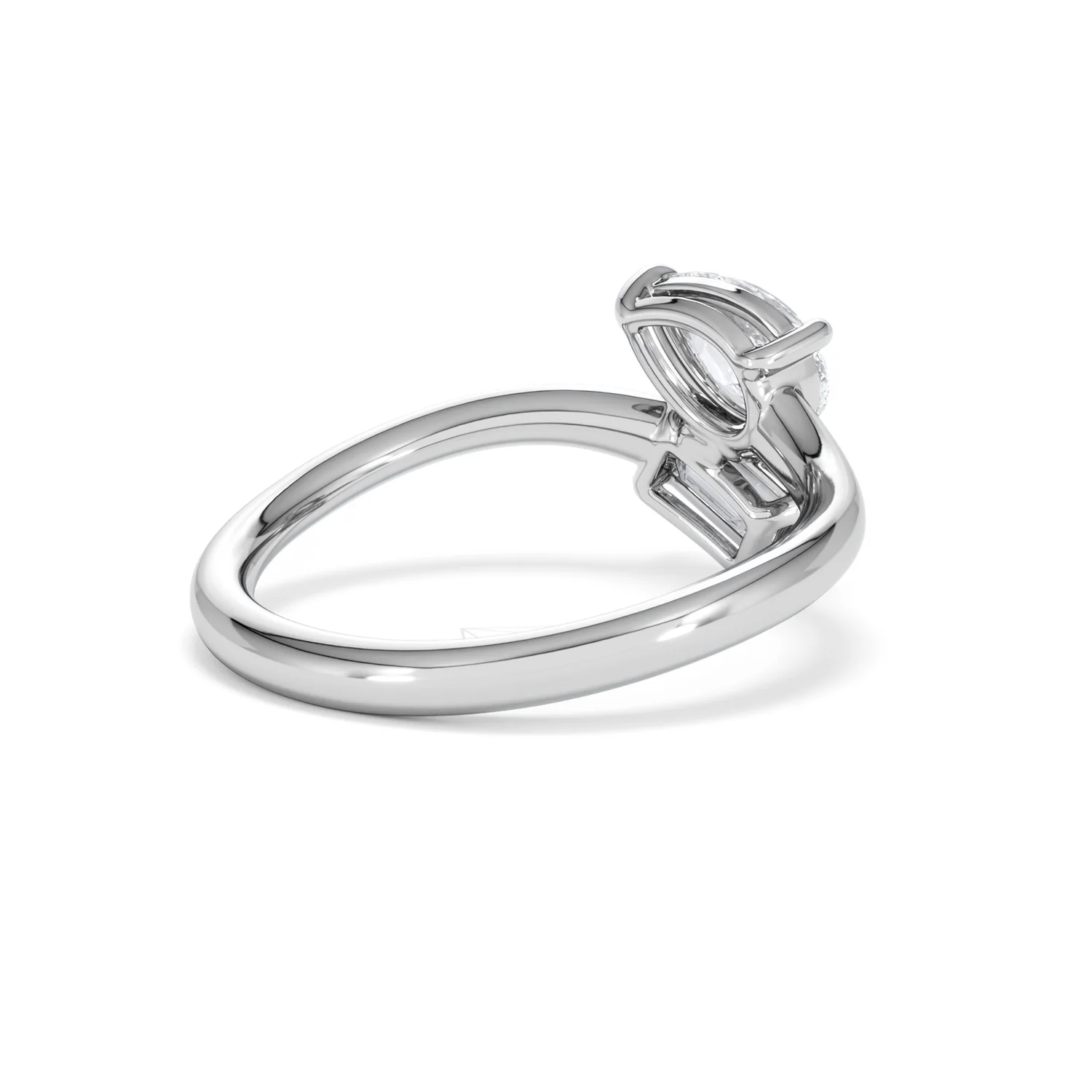 Toi et Moi Emerald and Pear Cut Lab Diamond Ring 1.00ct F/VS in 9K White Gold - Image 41