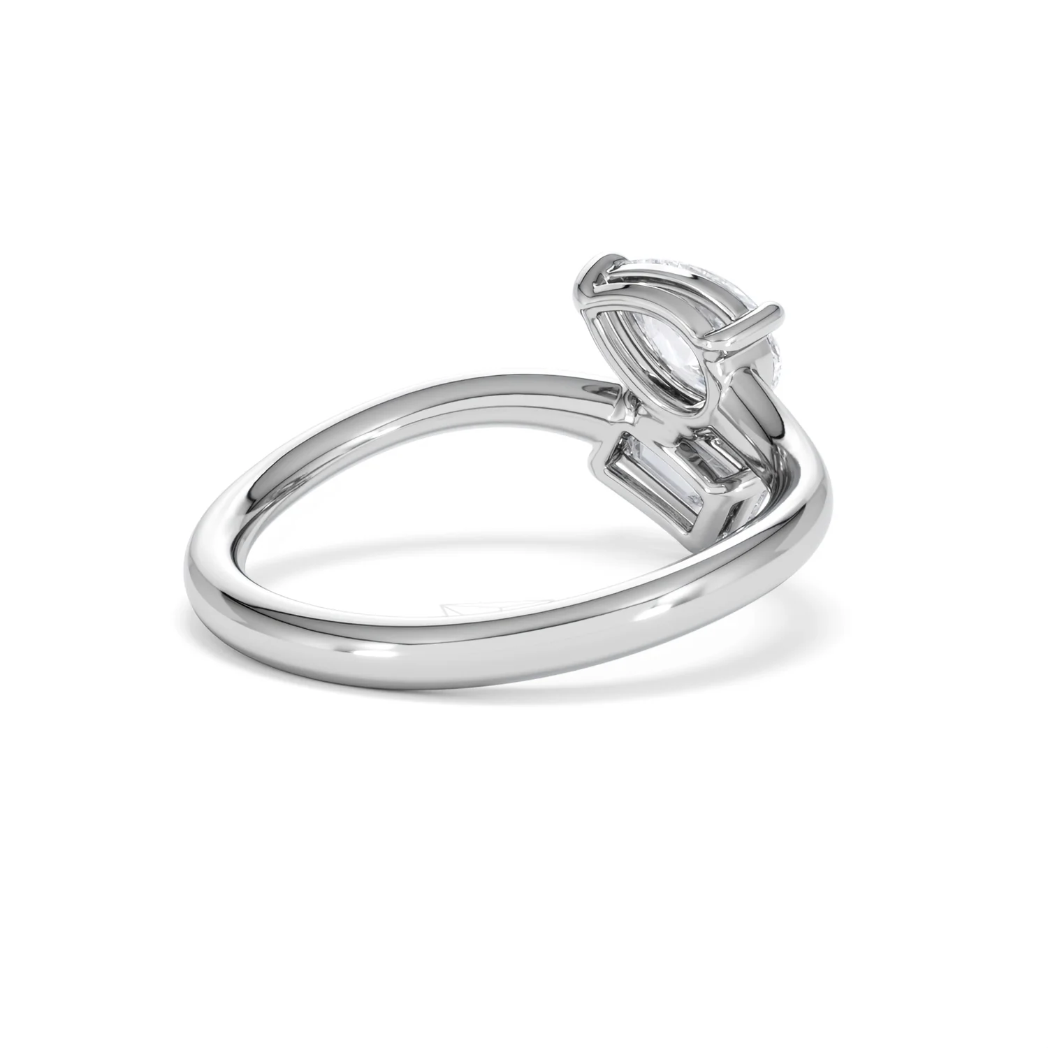 Toi et Moi Emerald and Pear Cut Lab Diamond Ring 1.00ct F/VS in 9K White Gold - Image 42