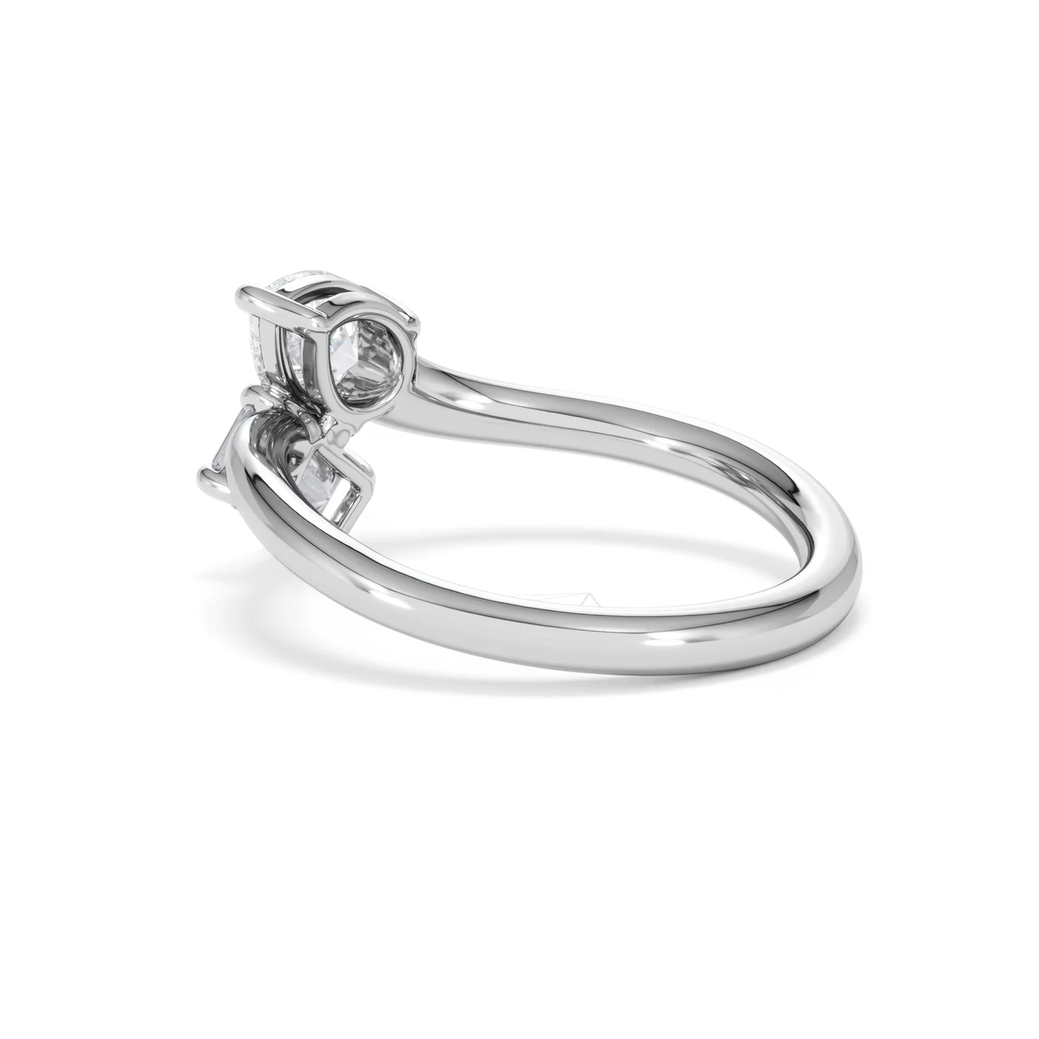 Toi et Moi Emerald and Pear Cut Lab Diamond Ring 1.00ct F/VS in 9K White Gold - Image 62