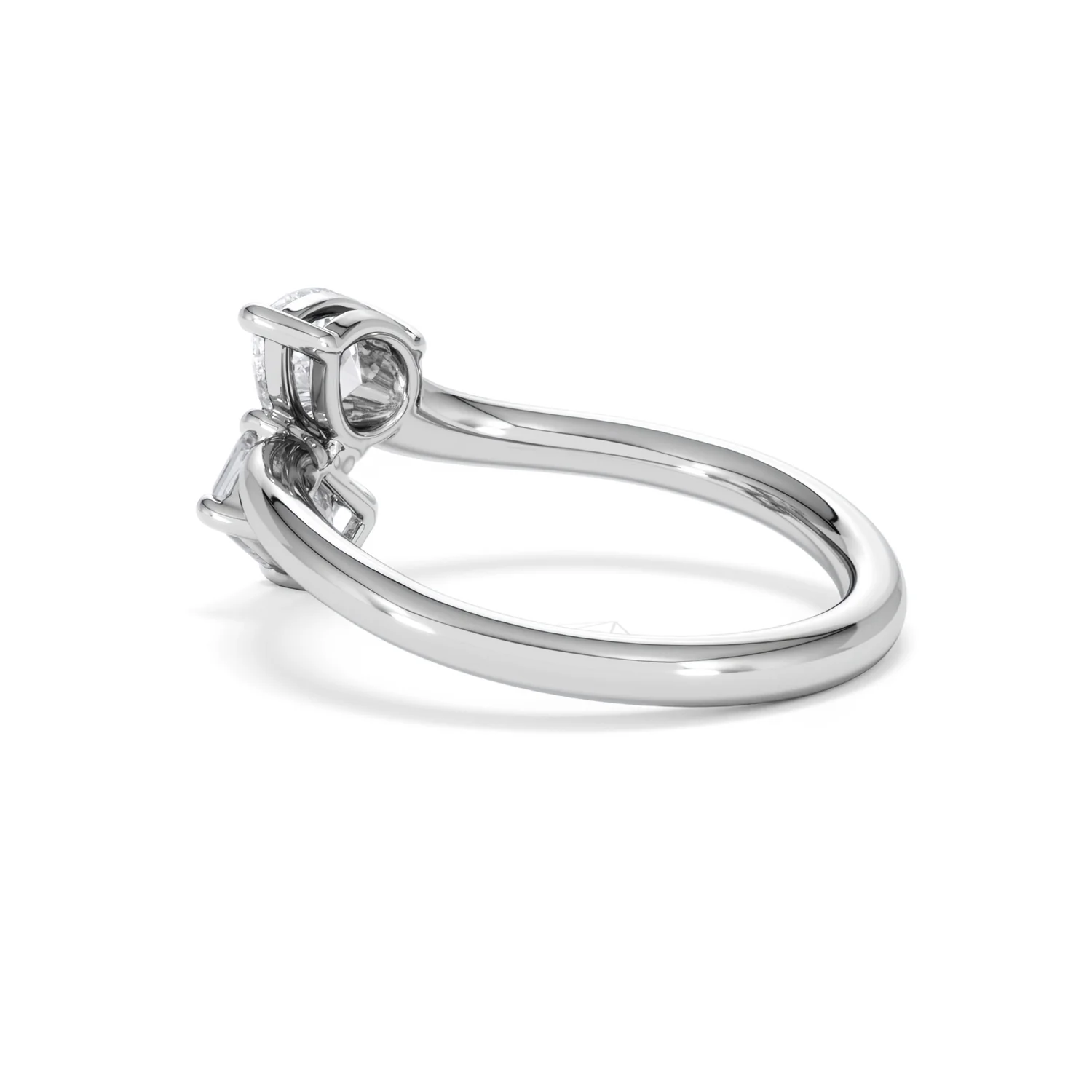 Toi et Moi Emerald and Pear Cut Lab Diamond Ring 1.00ct F/VS in 9K White Gold - Image 63