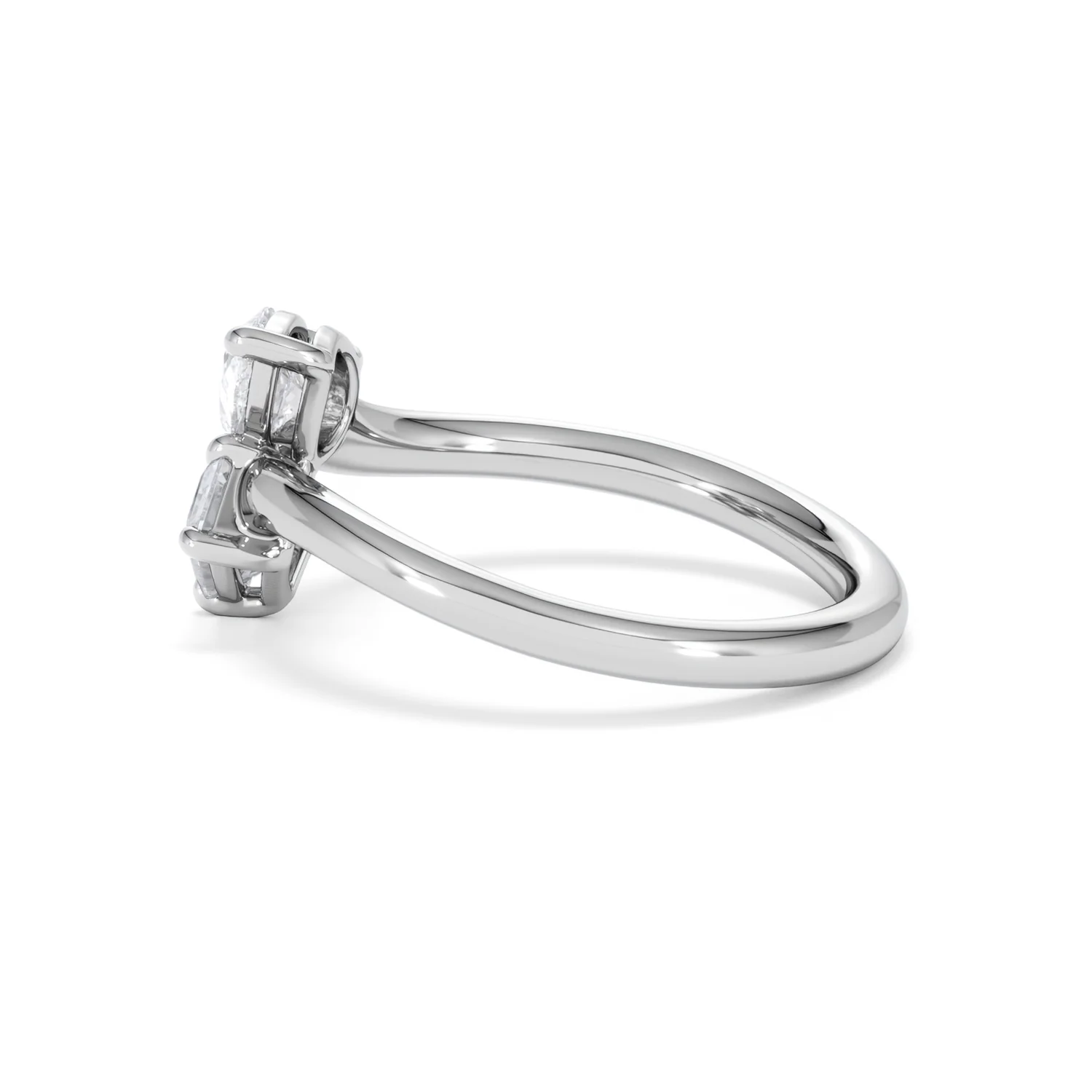 Toi et Moi Emerald and Pear Cut Lab Diamond Ring 1.00ct F/VS in 9K White Gold - Image 68
