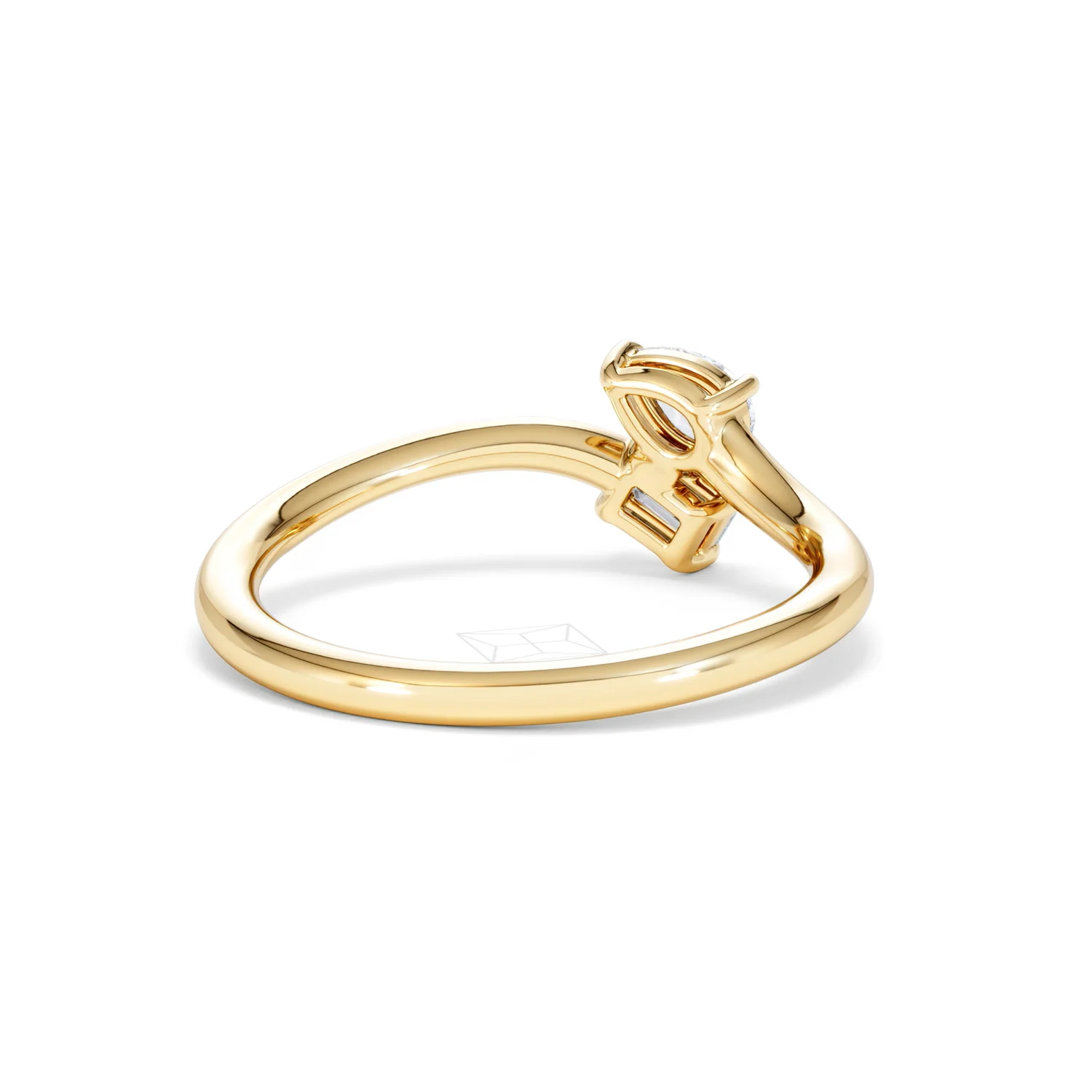Toi et Moi Emerald and Pear Cut Lab Diamond Ring 30ct F/VS in 18K Gold Vermeil - Image 43
