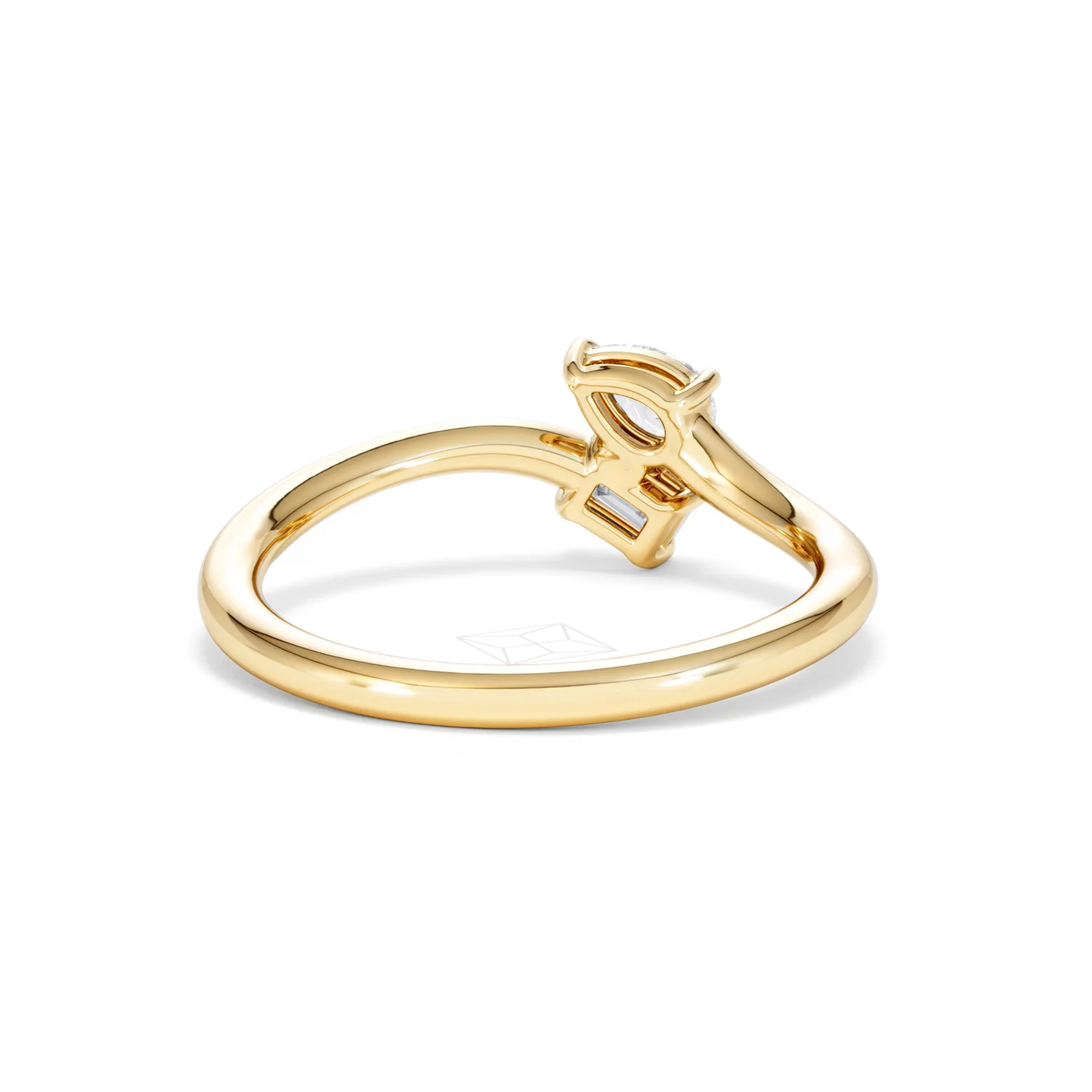 Toi et Moi Emerald and Pear Cut Lab Diamond Ring 30ct F/VS in 18K Gold Vermeil - Image 45