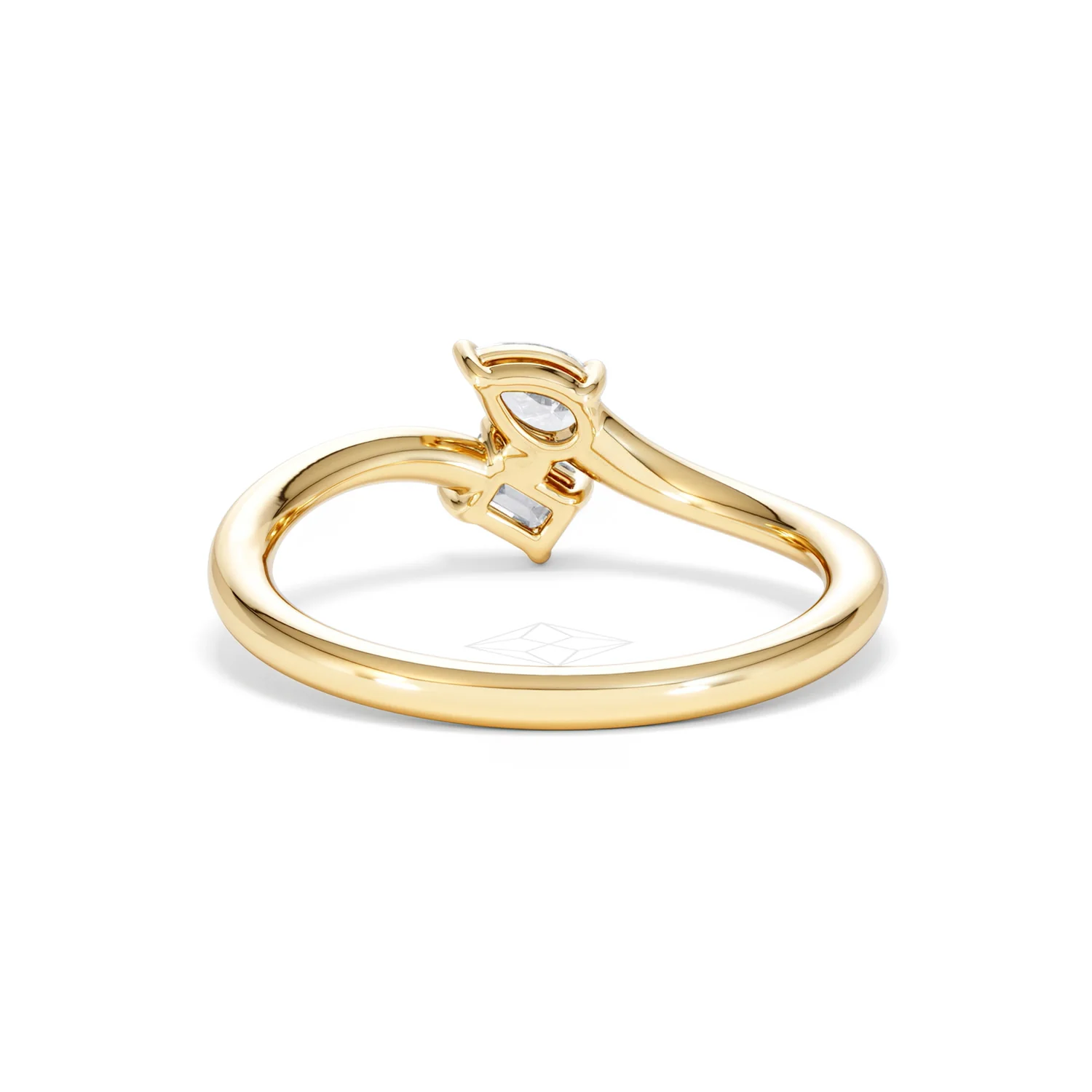 Toi et Moi Emerald and Pear Cut Lab Diamond Ring 30ct F/VS in 18K Gold Vermeil - Image 50