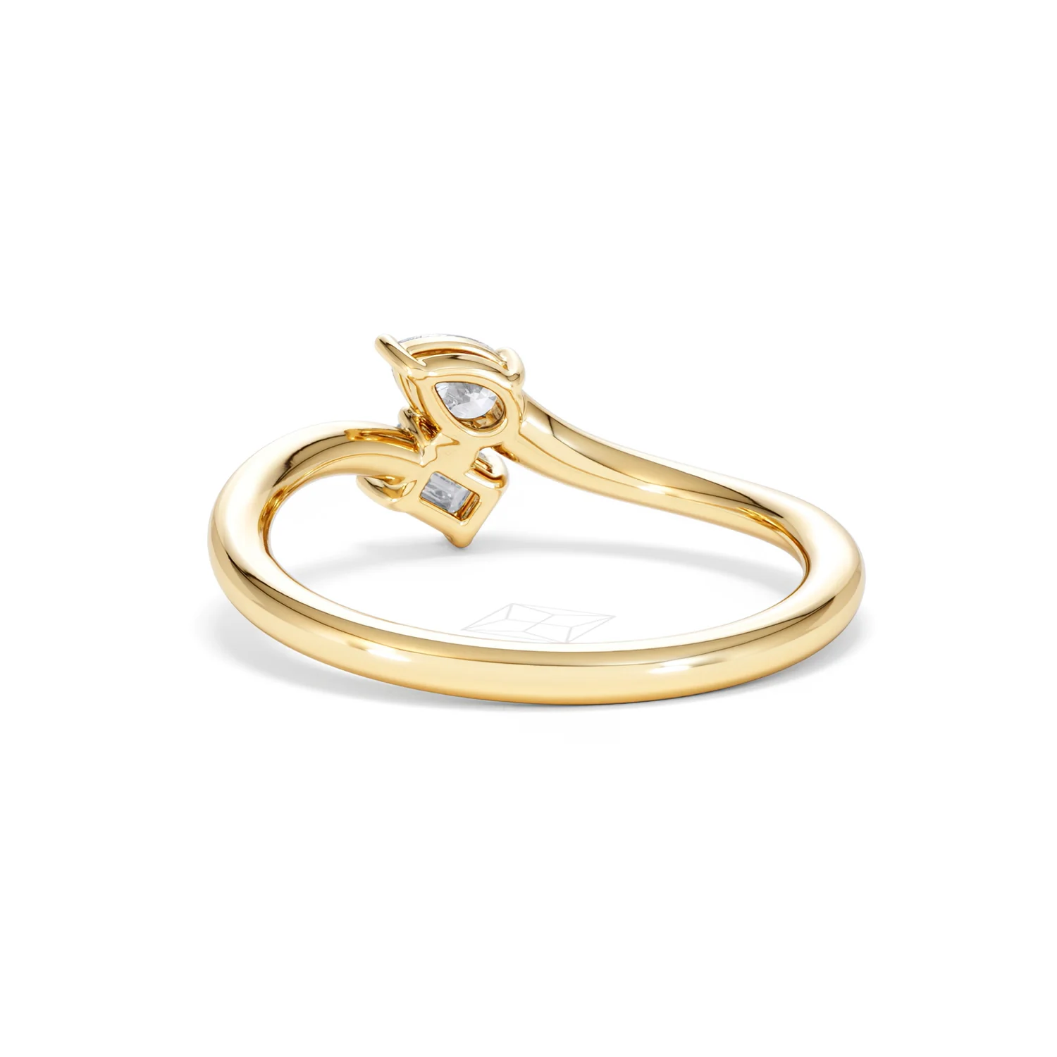 Toi et Moi Emerald and Pear Cut Lab Diamond Ring 30ct F/VS in 18K Gold Vermeil - Image 53