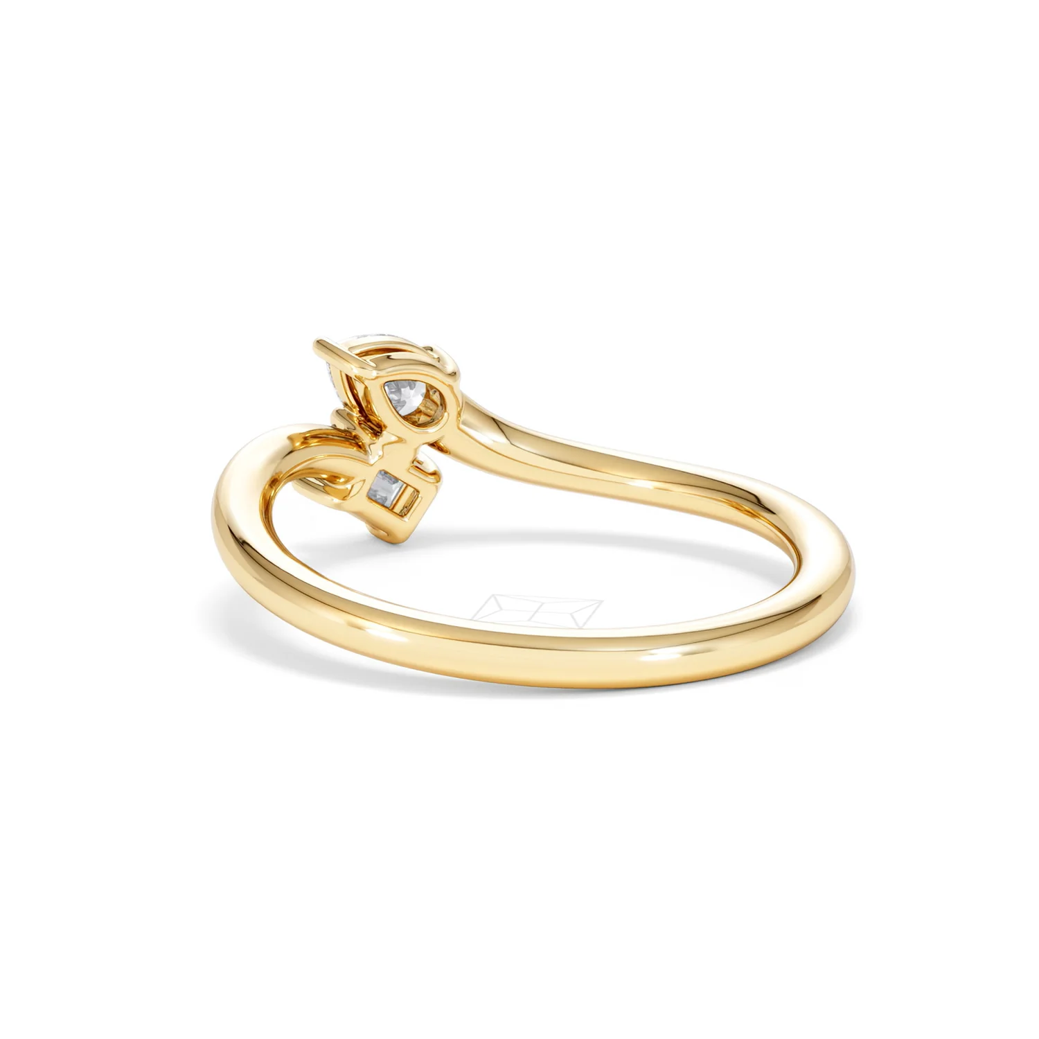 Toi et Moi Emerald and Pear Cut Lab Diamond Ring 30ct F/VS in 18K Gold Vermeil - Image 56