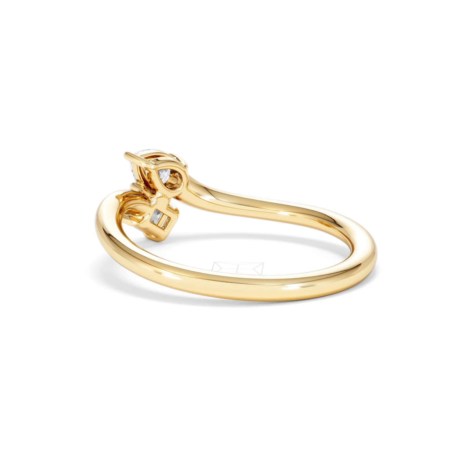 Toi et Moi Emerald and Pear Cut Lab Diamond Ring 30ct F/VS in 18K Gold Vermeil - Image 58