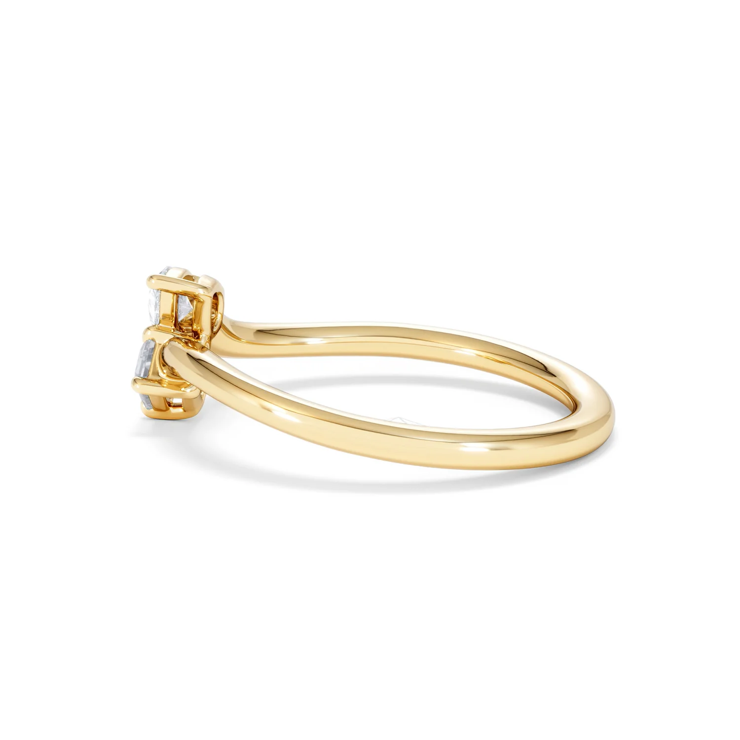 Toi et Moi Emerald and Pear Cut Lab Diamond Ring 30ct F/VS in 18K Gold Vermeil - Image 67