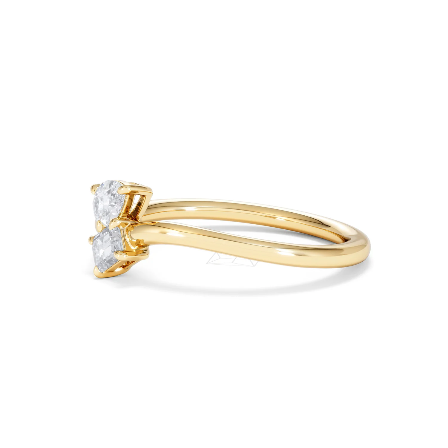 Toi et Moi Emerald and Pear Cut Lab Diamond Ring 30ct F/VS in 18K Gold Vermeil - Image 76