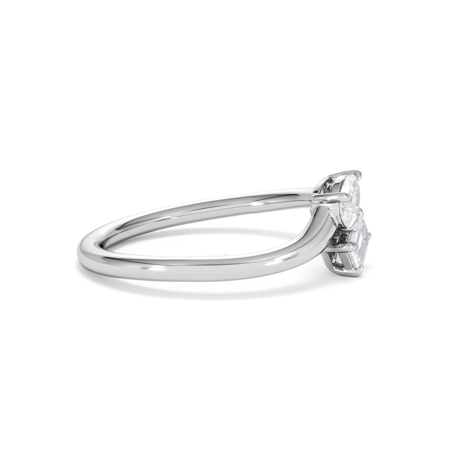 Toi et Moi Emerald and Pear Cut Lab Diamond Ring 30ct F/VS in 925 Silver - Image 26