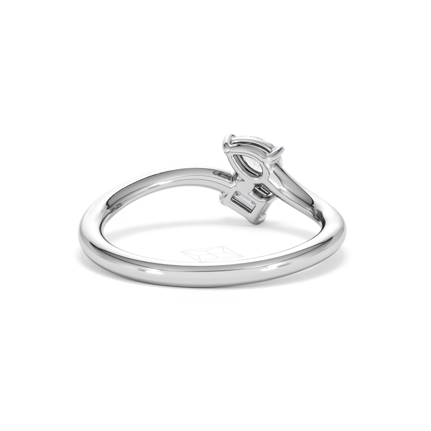 Toi et Moi Emerald and Pear Cut Lab Diamond Ring 30ct F/VS in 925 Silver - Image 46