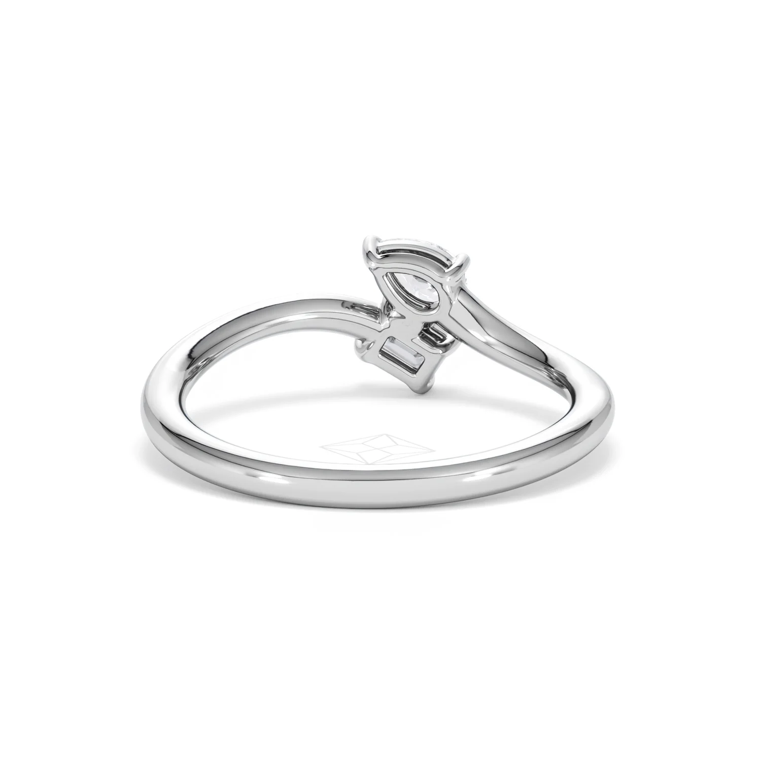 Toi et Moi Emerald and Pear Cut Lab Diamond Ring 30ct F/VS in 925 Silver - Image 48