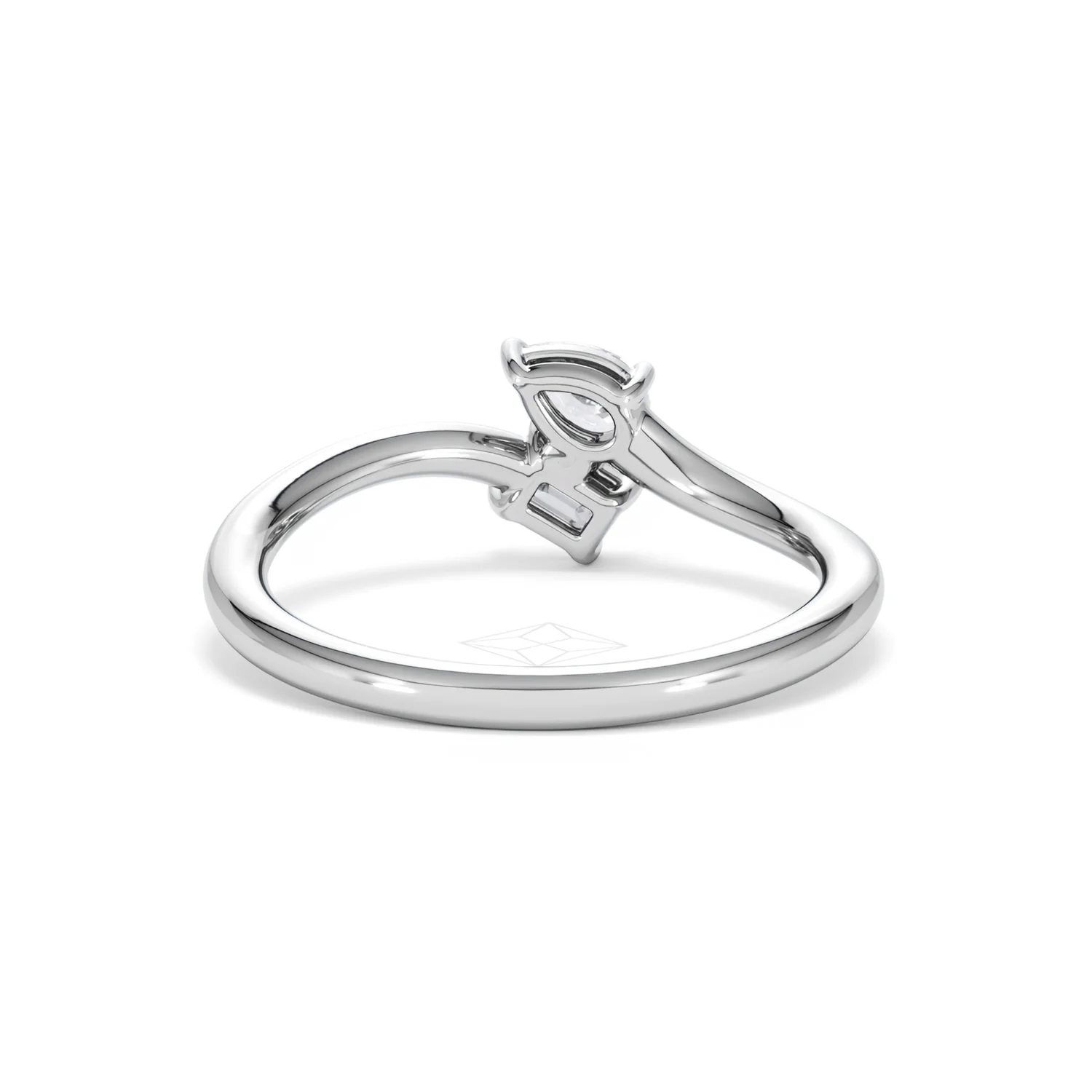 Toi et Moi Emerald and Pear Cut Lab Diamond Ring 30ct F/VS in 925 Silver - Image 49