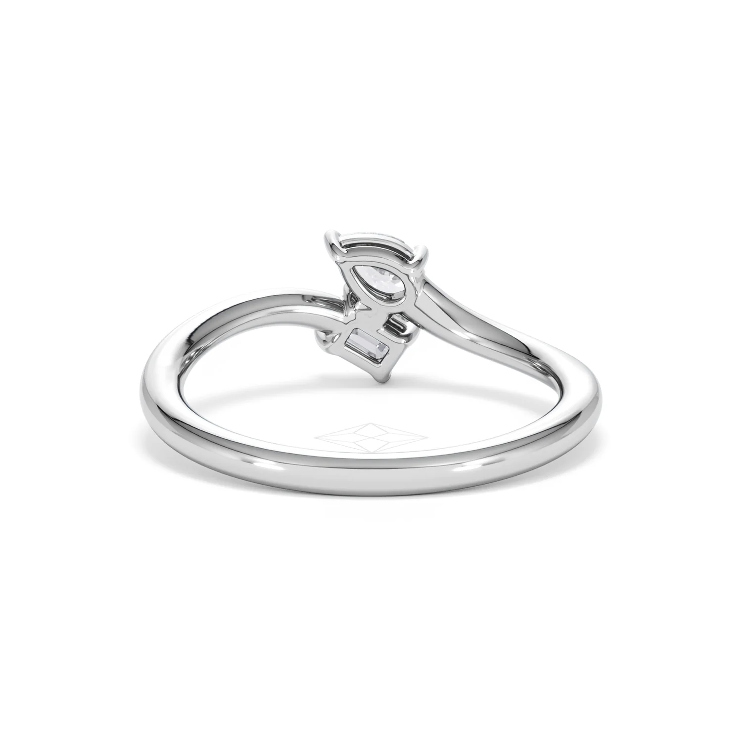 Toi et Moi Emerald and Pear Cut Lab Diamond Ring 30ct F/VS in 925 Silver - Image 50