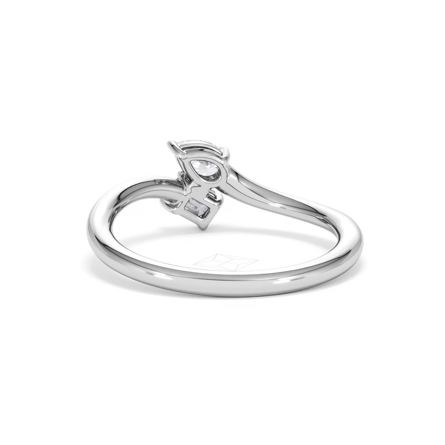 Toi et Moi Emerald and Pear Cut Lab Diamond Ring 30ct F/VS in 925 Silver - Image 53