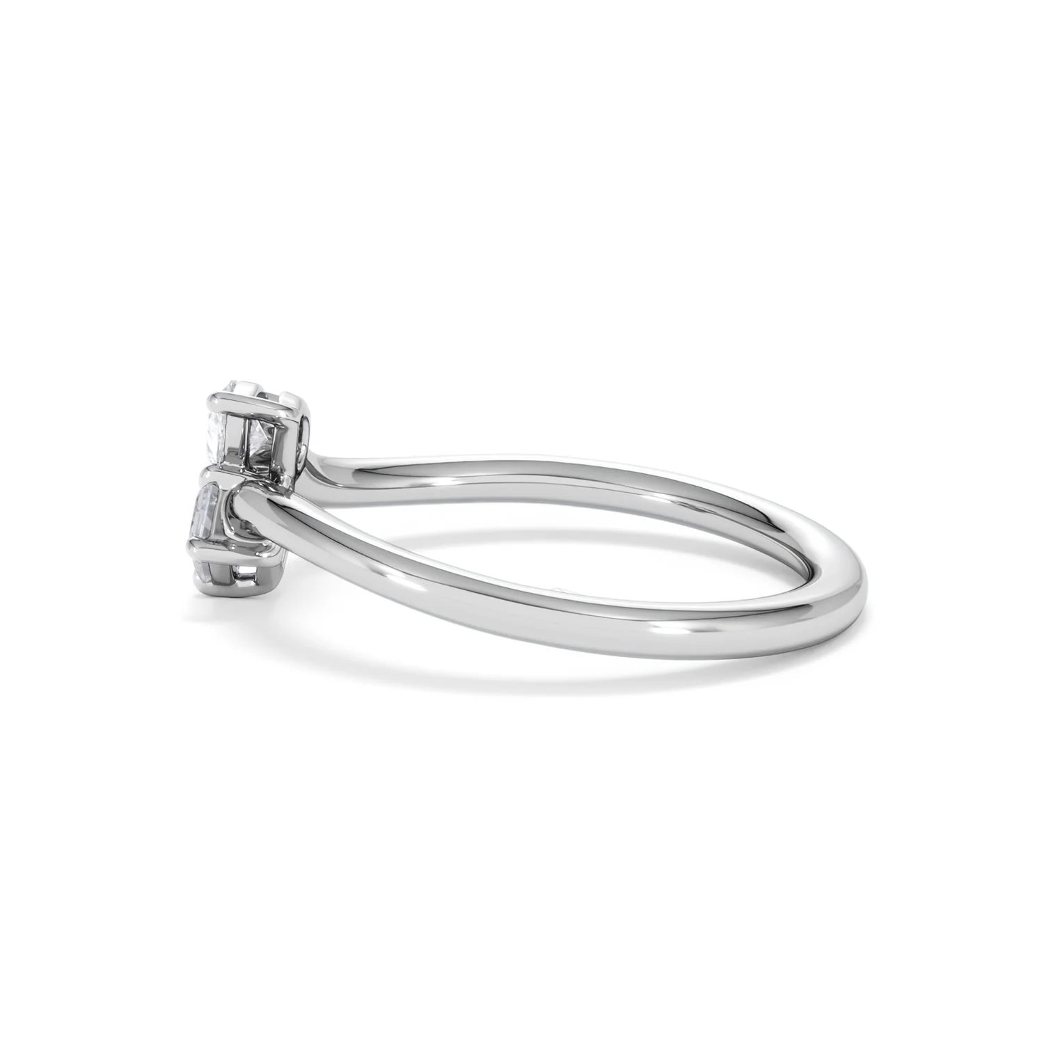Toi et Moi Emerald and Pear Cut Lab Diamond Ring 30ct F/VS in 925 Silver - Image 69