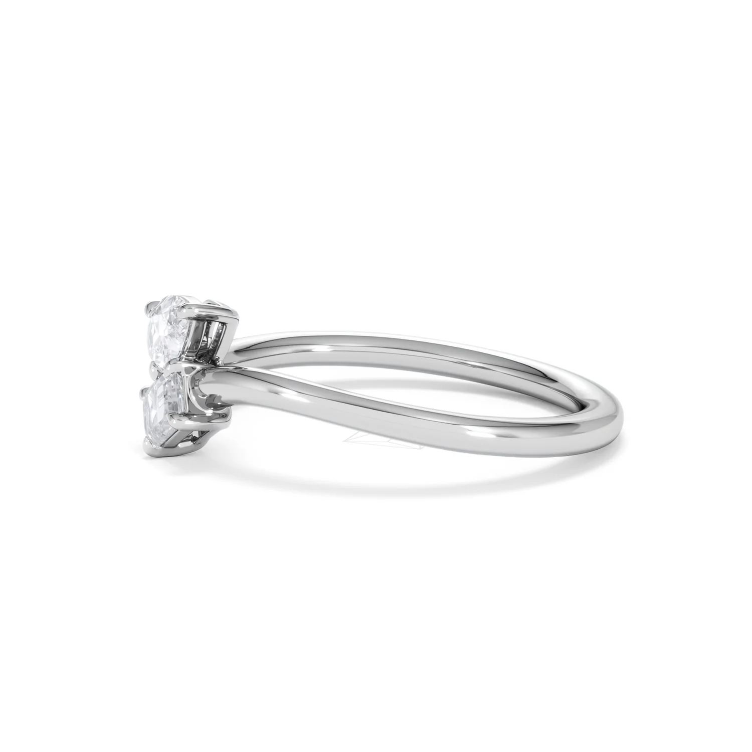 Toi et Moi Emerald and Pear Cut Lab Diamond Ring 30ct F/VS in 925 Silver - Image 75