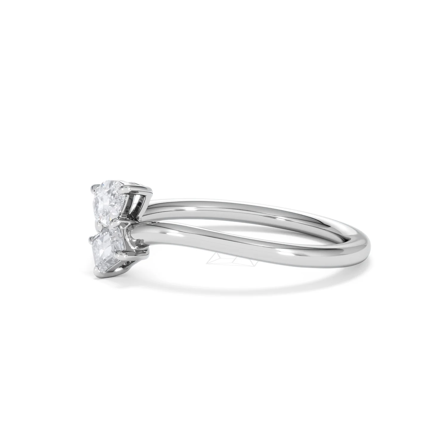 Toi et Moi Emerald and Pear Cut Lab Diamond Ring 30ct F/VS in 925 Silver - Image 77