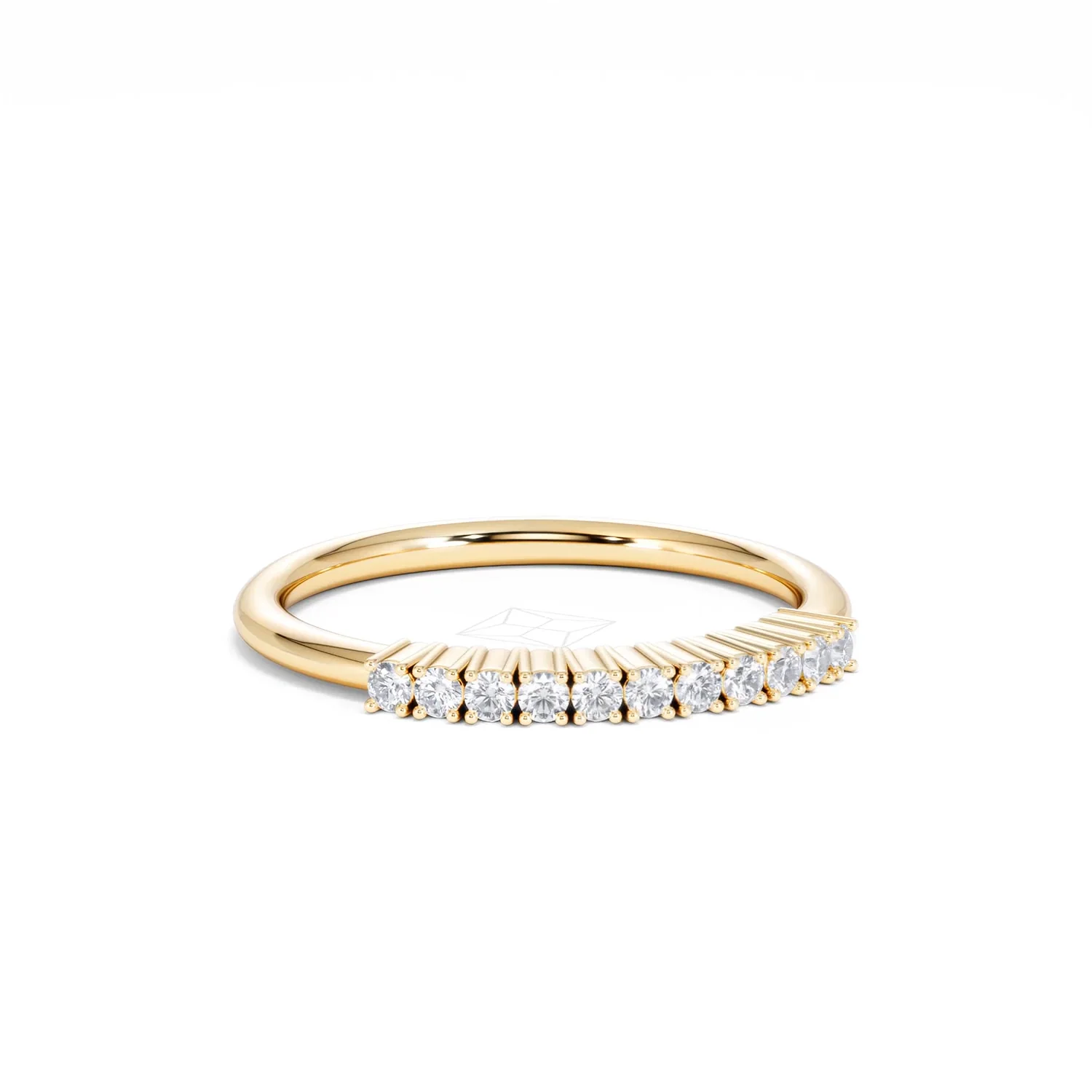 Twilight Lab Diamond 0.15ct H/SI Half Eternity Ring in 18K Gold Vermeil - Image 13